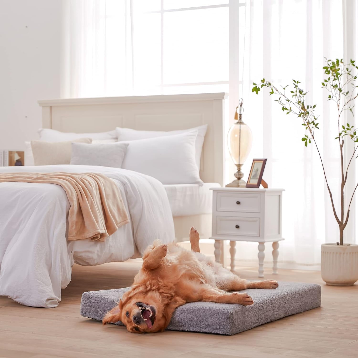 Orthopedic Memory Foam Dog Bed for Large Dogs, Cooling, XL Washable with Waterproof Liner and Gel Memory Foam, Fits up to 110 lbs Pets