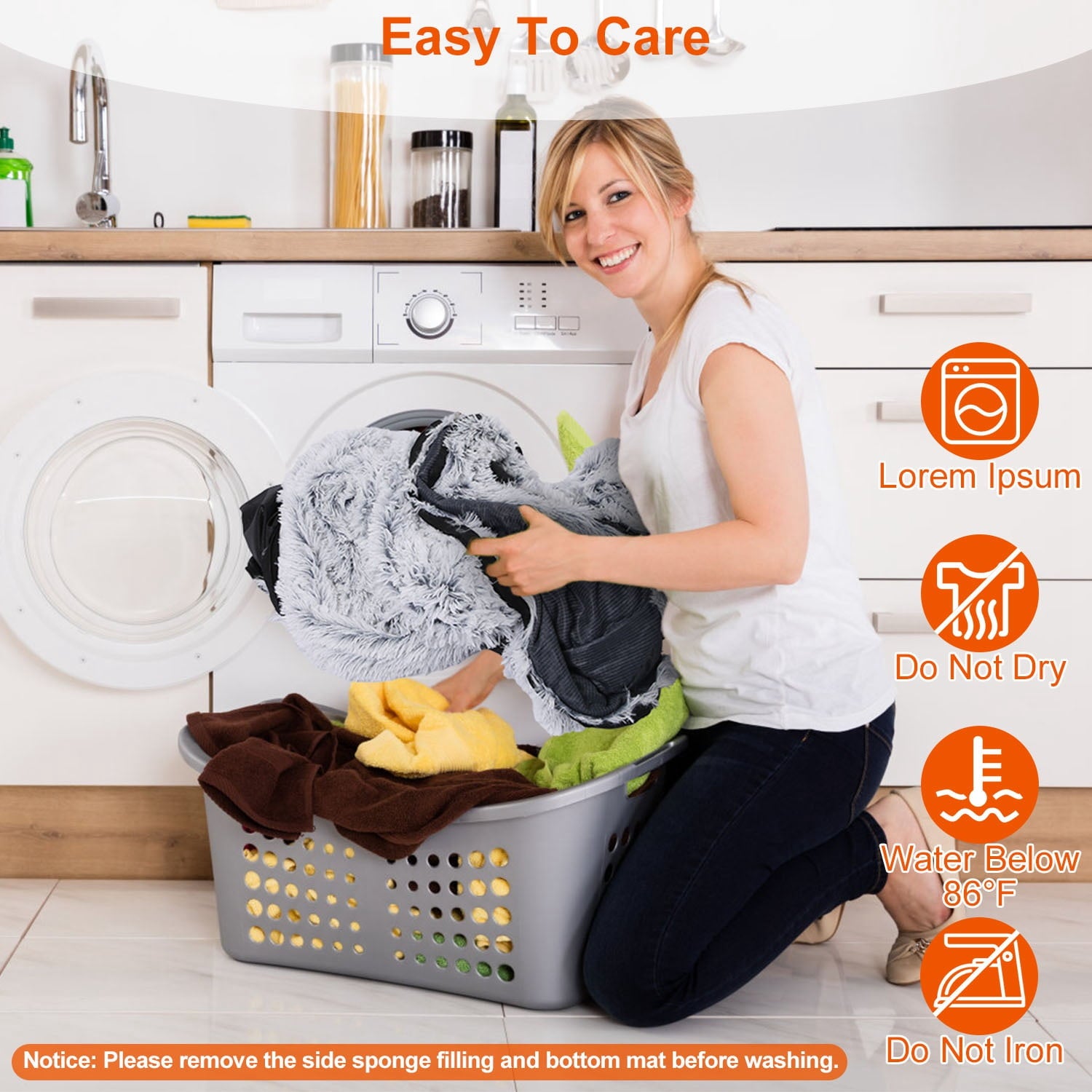 Moclever Human Size Dog Bed Washable Bean Bag Bed for Adults Kids Pets 72.83x47.24x11.81in, Gray