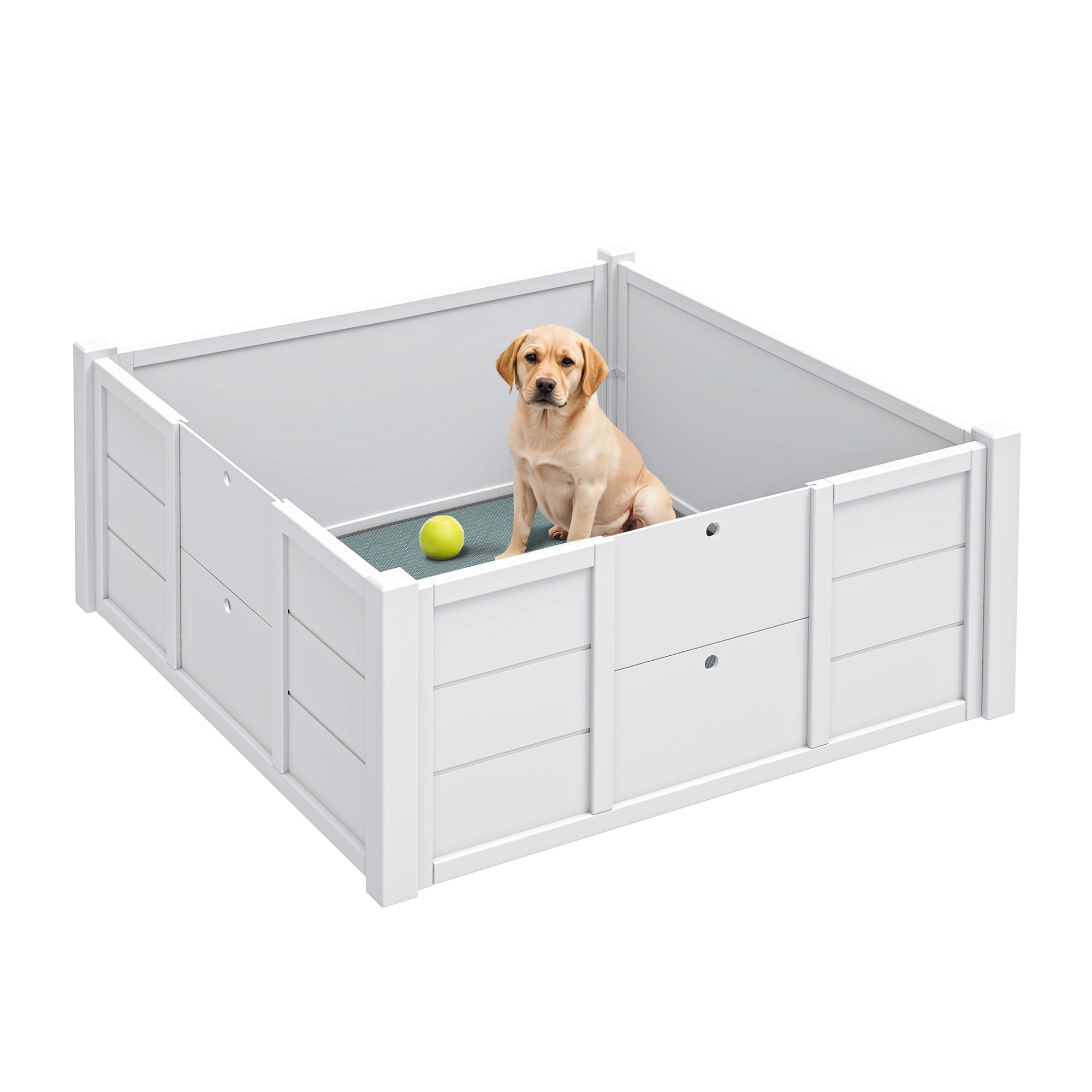 Uforic Whelping Box for Dogs, 39.4" L x 39.4" W Large Dog Bed Birthing Box Indoor with Removable Doors, Washable Pads, Portable Puppy Brooder for Puppies
