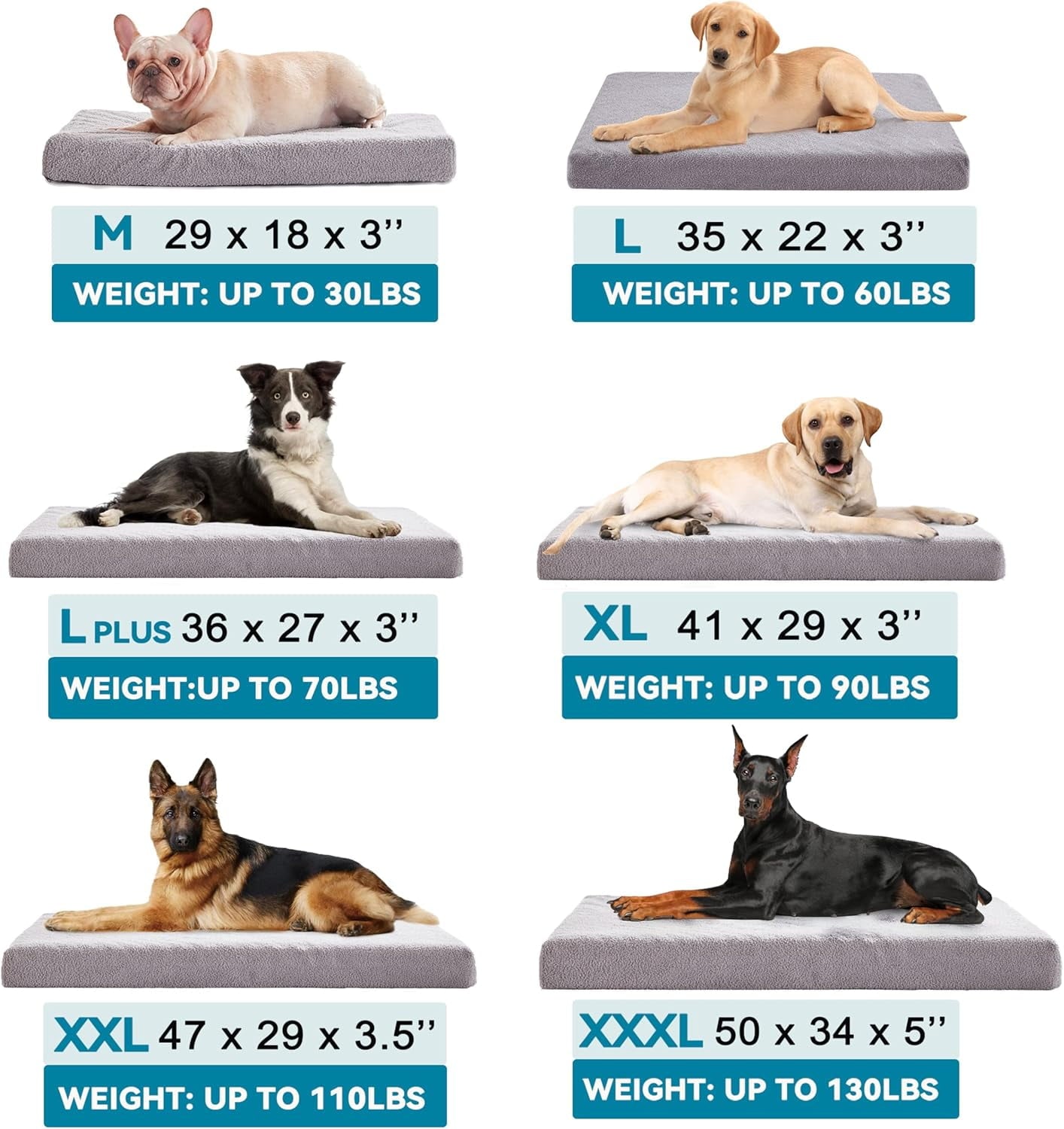 Orthopedic Memory Foam Dog Bed for Large Dogs, Cooling, XL Washable with Waterproof Liner and Gel Memory Foam, Fits up to 110 lbs Pets