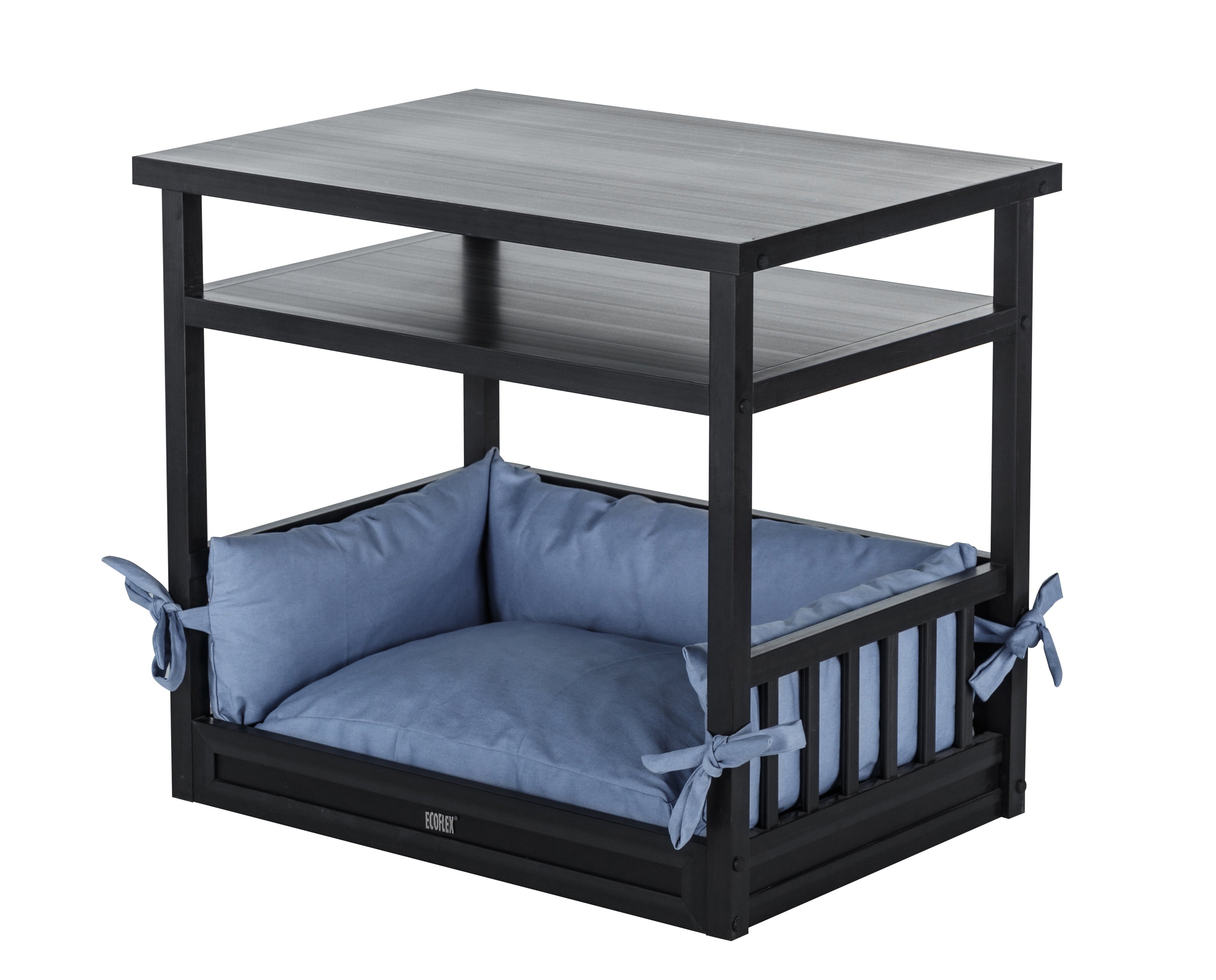 New Age Pet® ECOFLEX® Dog Bed Nightstand with Memory Foam Cushion - Durable, Non-Toxic Wood Plastic Composite, Easy Clean Removable Cover, Multi-Purpose Space Saver for Small Spaces, Quick Assembly