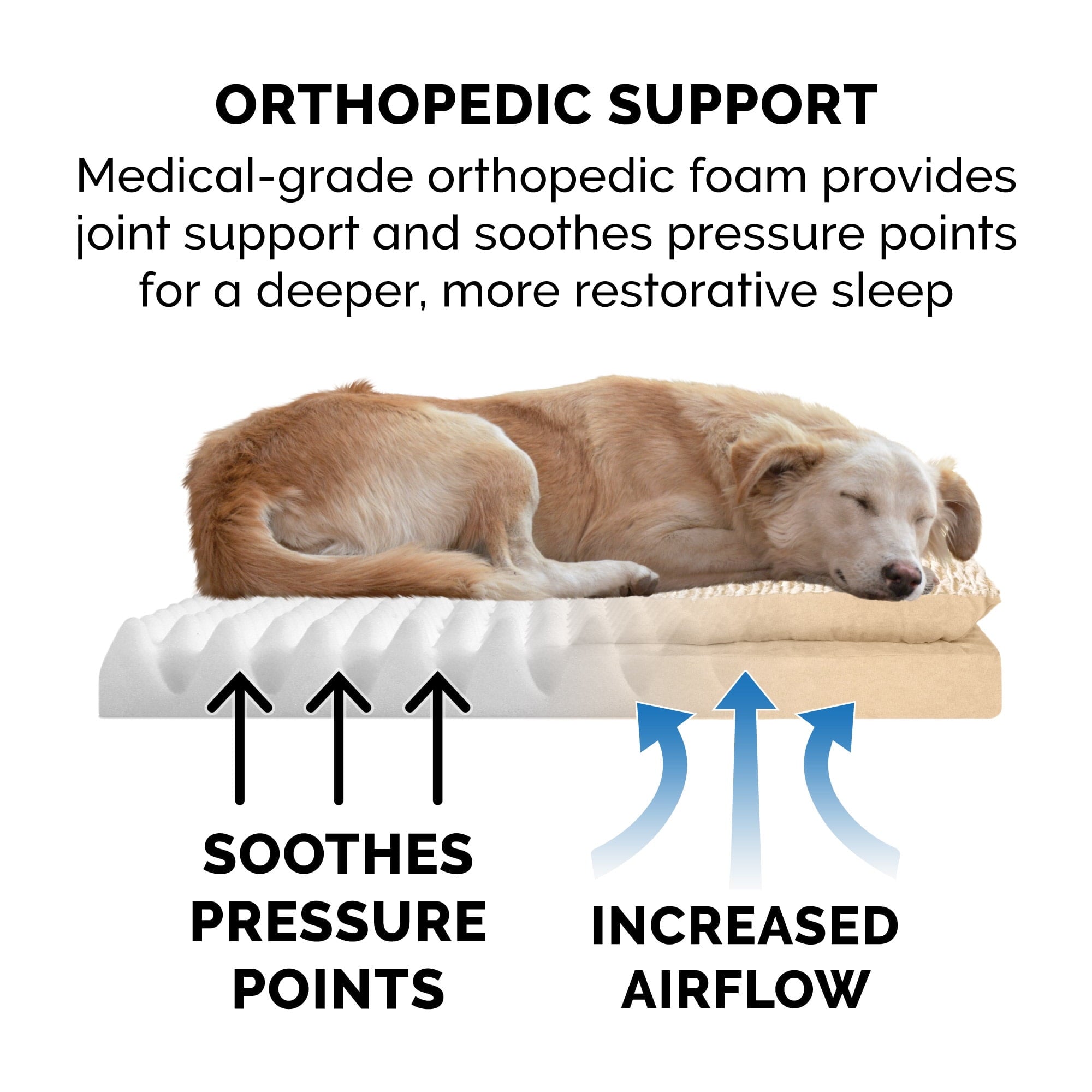 FurHaven Pet Products Medium Embossed Faux Fur & Suede Pillow Top Mattress Dog & Cat Bed, Taupe