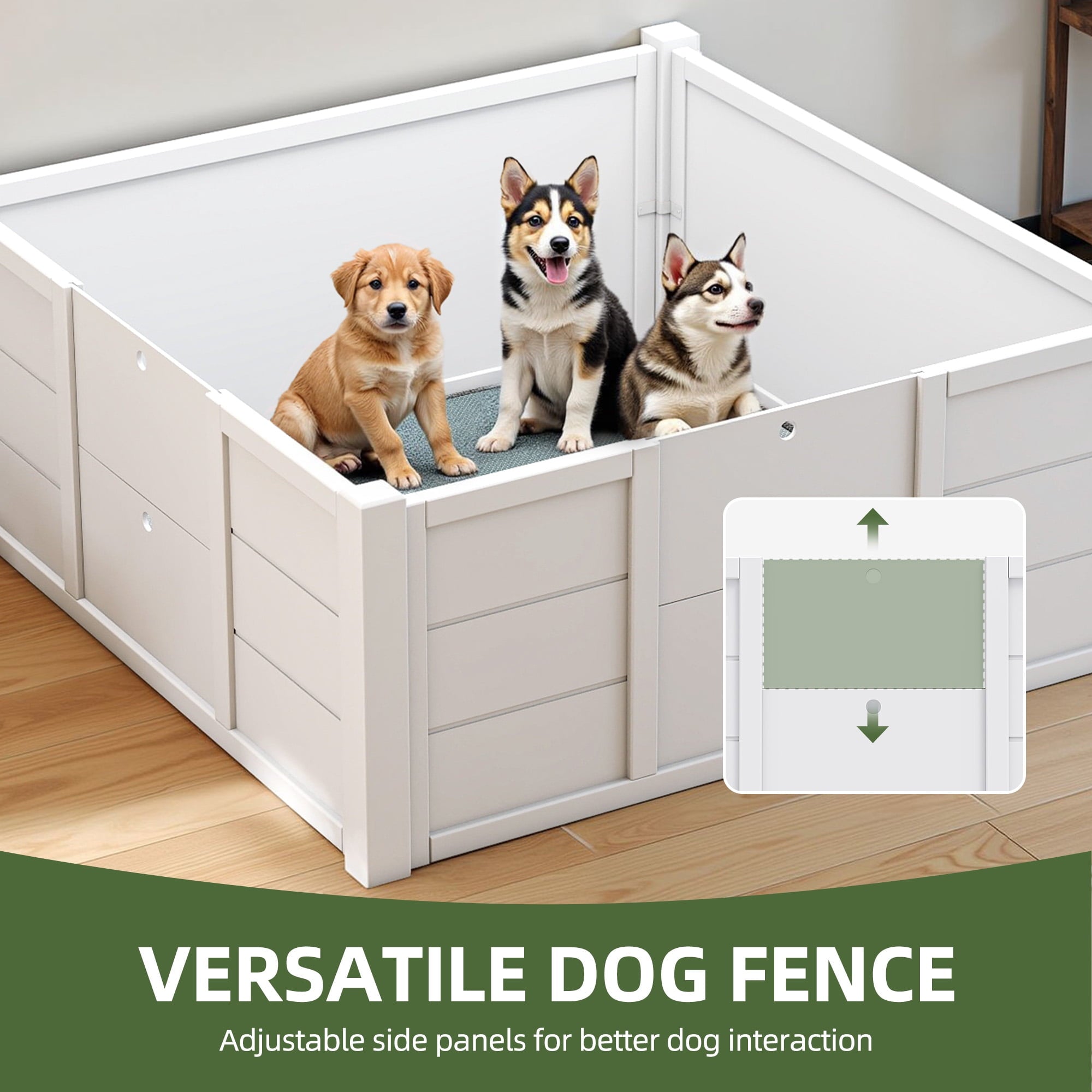 Uforic Whelping Box for Dogs, 39.4" L x 39.4" W Large Dog Bed Birthing Box Indoor with Removable Doors, Washable Pads, Portable Puppy Brooder for Puppies