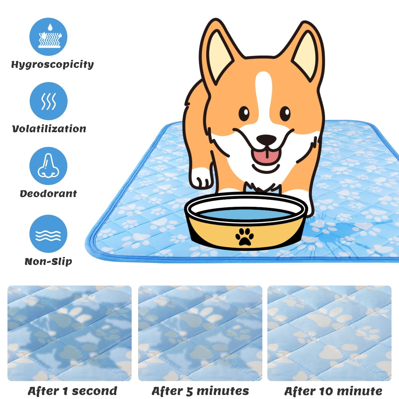 Aship Dog Cooling Mat, 44'' x 32'' Extra Large Self-Cooling Mat for Dog Cat, Arc-Chill Cooling Fiber & Endothermic Color Changing Pet Cooling Pad for Hot Summer, Washable Non-Toxic & Foldable