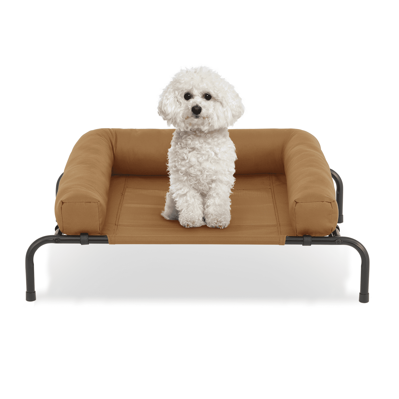 Magshion Cooling Elevated Dog Bed with Pillows, 35.5" Portable Washable Raised Dog Cot with No-Slip Rubber Feet for Indoor & Outdoor Use, Small, Dark Green