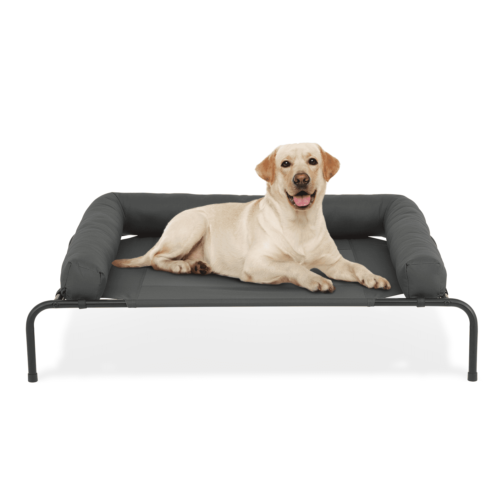 Magshion Cooling Elevated Dog Bed with Pillows, 35.5" Portable Washable Raised Dog Cot with No-Slip Rubber Feet for Indoor & Outdoor Use, Small, Dark Green