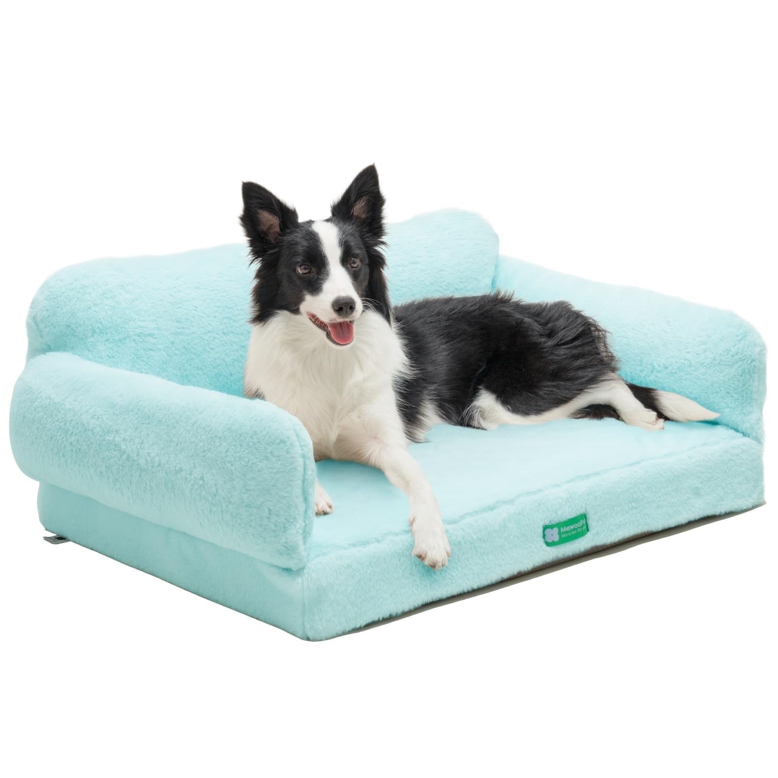 Mewoofun Fashion Cat Sofa Bed Cat Couch,Fluffy Dog Bed for Medium Small Dogs & Cats,with Non-Slip Bottom,White