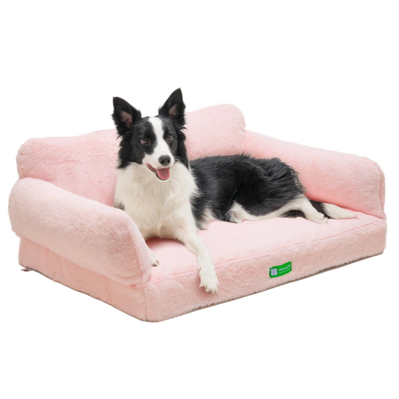 Mewoofun Fashion Cat Sofa Bed Cat Couch,Fluffy Dog Bed for Medium Small Dogs & Cats,with Non-Slip Bottom,White