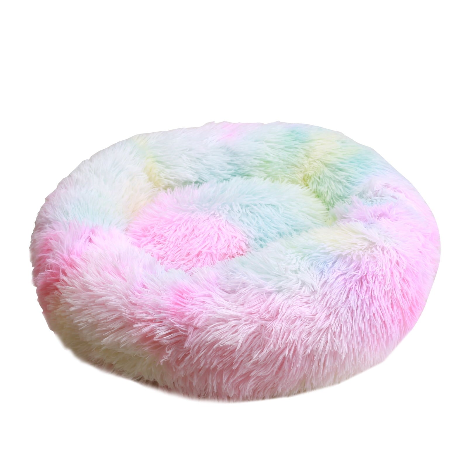 NEWEEN Calming Dog & Cat Bed, Anti-Anxiety Donut Cuddler Warming Cozy Soft Round Bed, Fluffy Faux Fur Plush Cushion Bed for Small Medium Dogs and Cats (20")