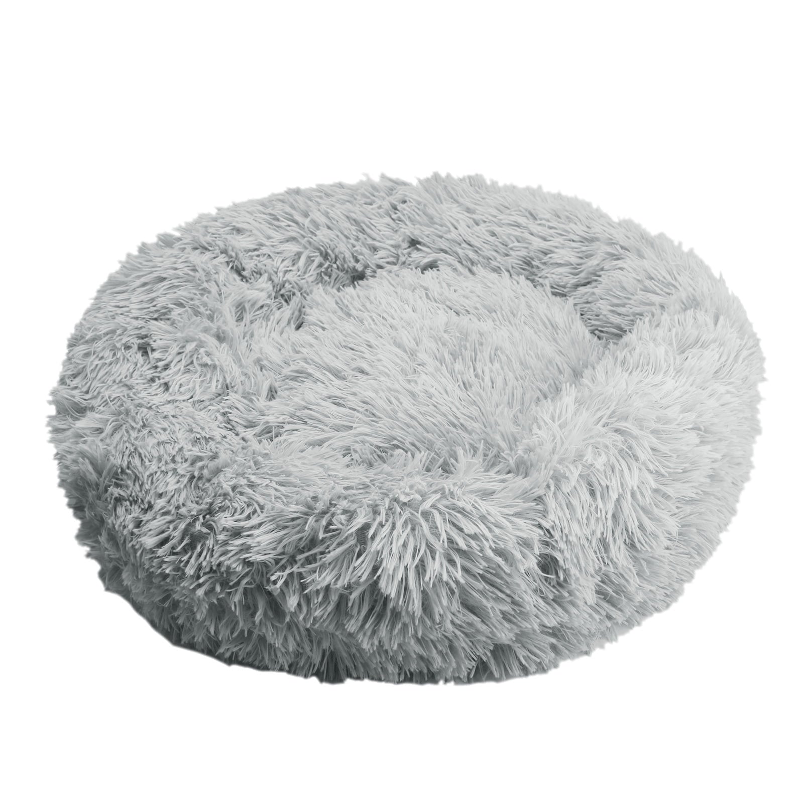 NEWEEN Calming Dog & Cat Bed, Anti-Anxiety Donut Cuddler Warming Cozy Soft Round Bed, Fluffy Faux Fur Plush Cushion Bed for Small Medium Dogs and Cats (20")