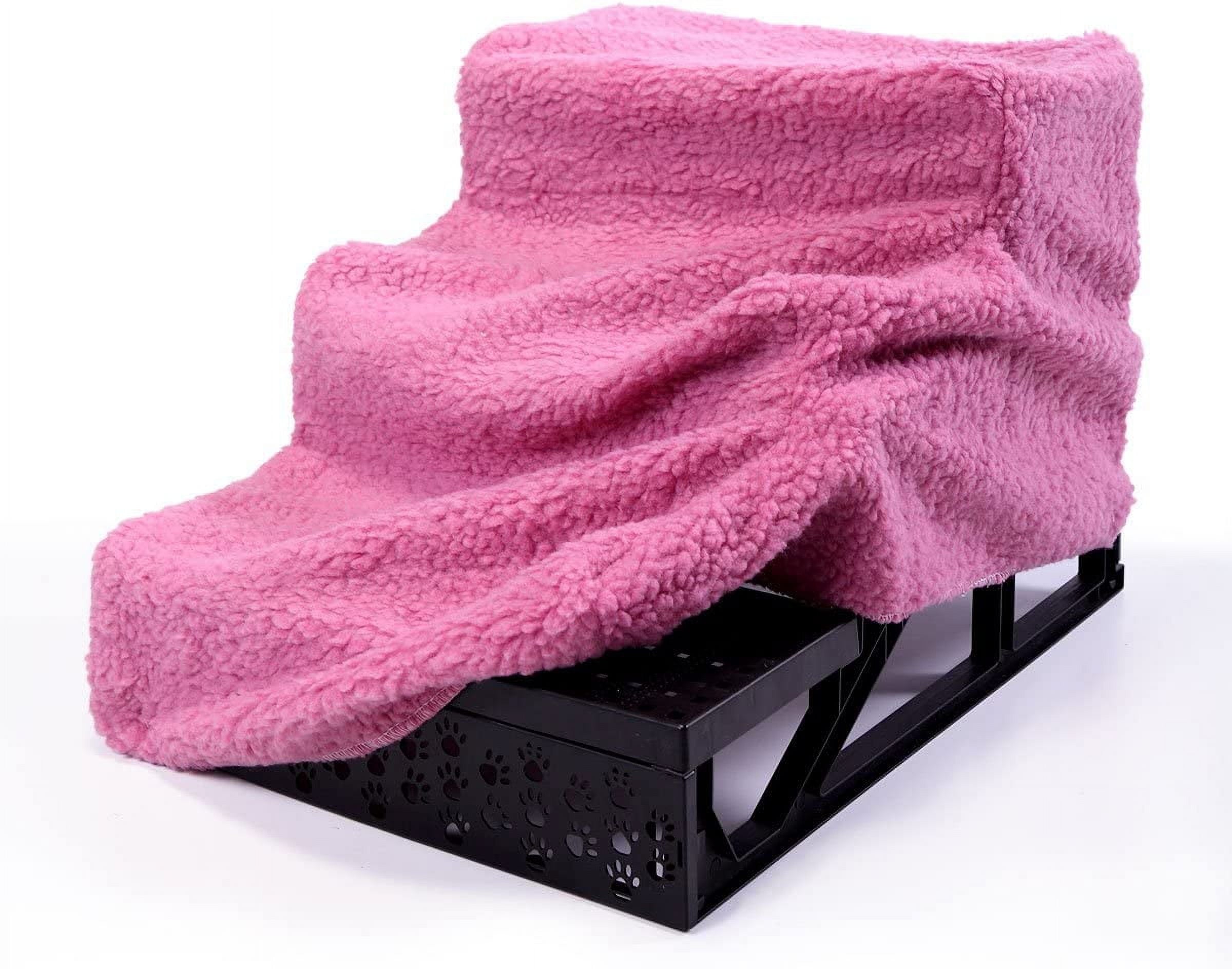 Imerelez Dog Stairs for Small Dogs - 3 Steps Pet Stairs for High Beds and Couch, Non-Slip Folding Dog Steps Portable Pet Stairs for Dog and Cats,3 Step