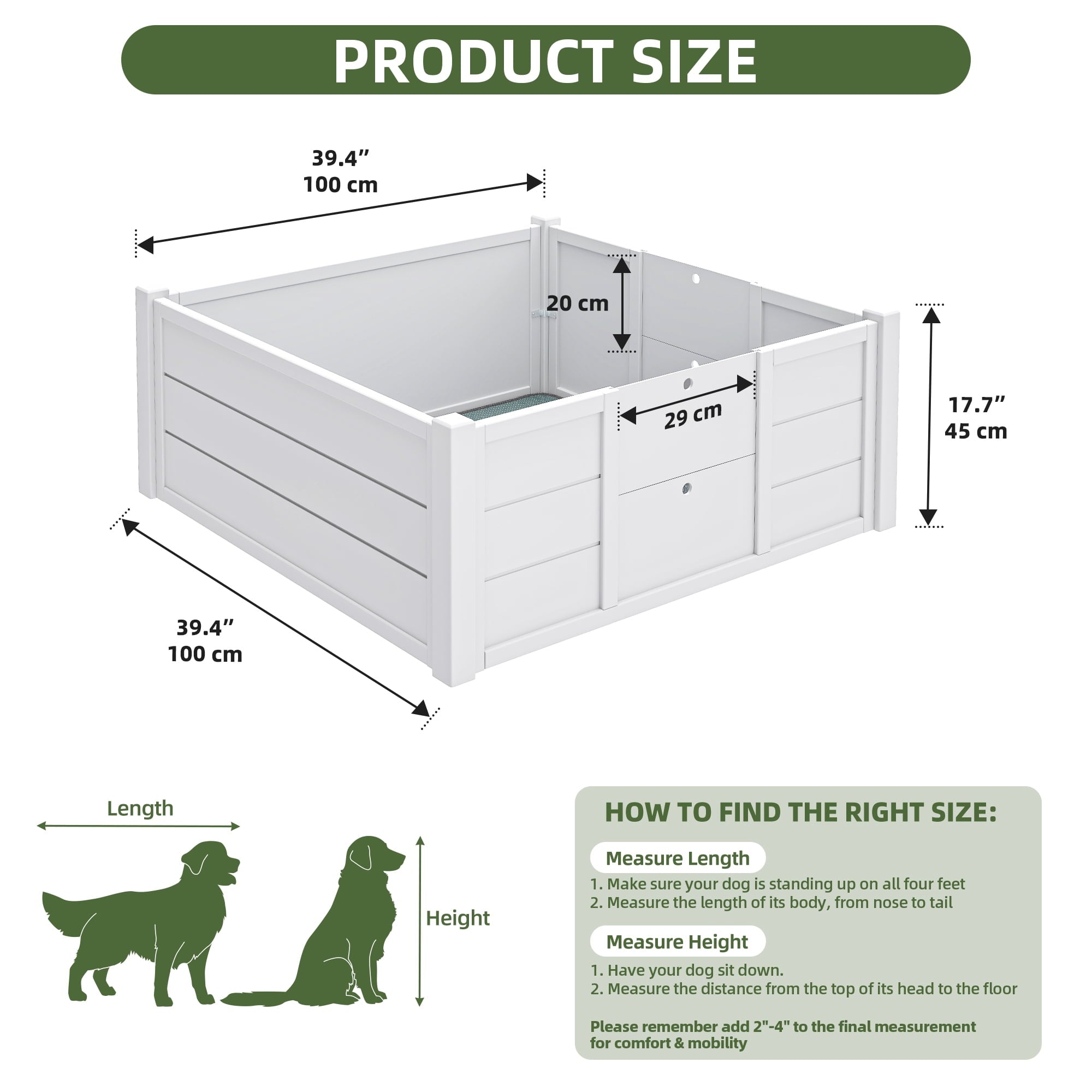 Uforic Whelping Box for Dogs, 39.4" L x 39.4" W Large Dog Bed Birthing Box Indoor with Removable Doors, Washable Pads, Portable Puppy Brooder for Puppies