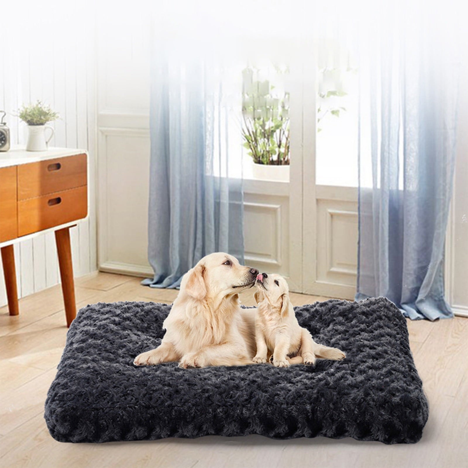 Kojanyu Christmas Dog Bed,orthopedic Crate Foam Dog Bed with Removable Washable Cover,Waterproof Dog Mattress Nonskid Bottom,Comfy Anxiety Pet Bed Mat Home Decor Essentials Discount Sales