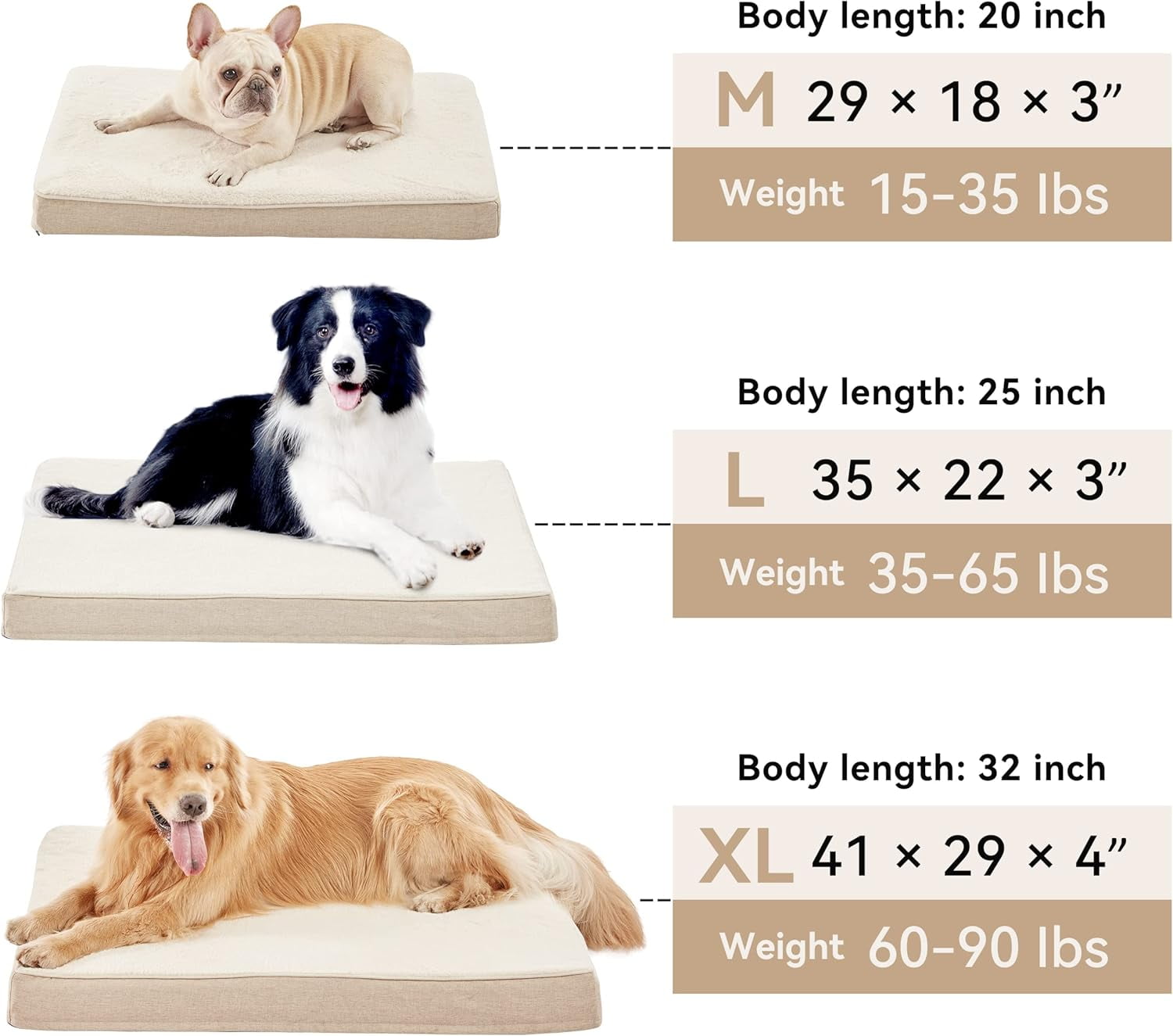 Orthopedic Memory Foam Dog Bed for Large Dogs, Cooling, XL Washable with Waterproof Liner and Gel Memory Foam, Fits up to 110 lbs Pets