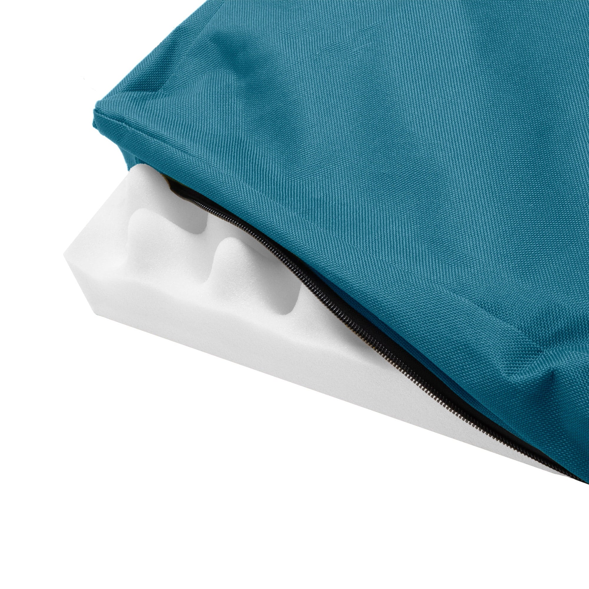 FurHaven Pet Products Indoor/Outdoor Oxford Orthopedic Deluxe Mattress Pet Bed for Dogs & Cats - Deep Lagoon, Medium