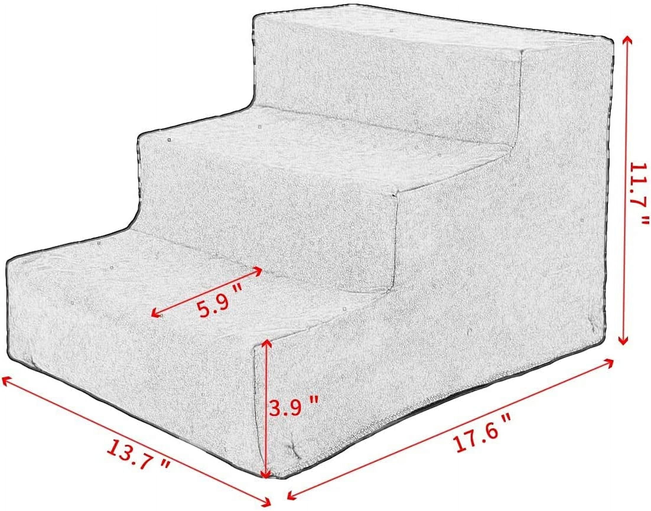 Imerelez Dog Stairs for Small Dogs - 3 Steps Pet Stairs for High Beds and Couch, Non-Slip Folding Dog Steps Portable Pet Stairs for Dog and Cats,3 Step