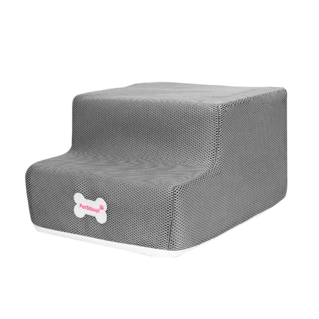 OAVQHLG3B Pet Stairs New Breathable Mesh Foldable Pet Stairs Detachable Pet Bed Cat Dog Ramp 2 Steps
