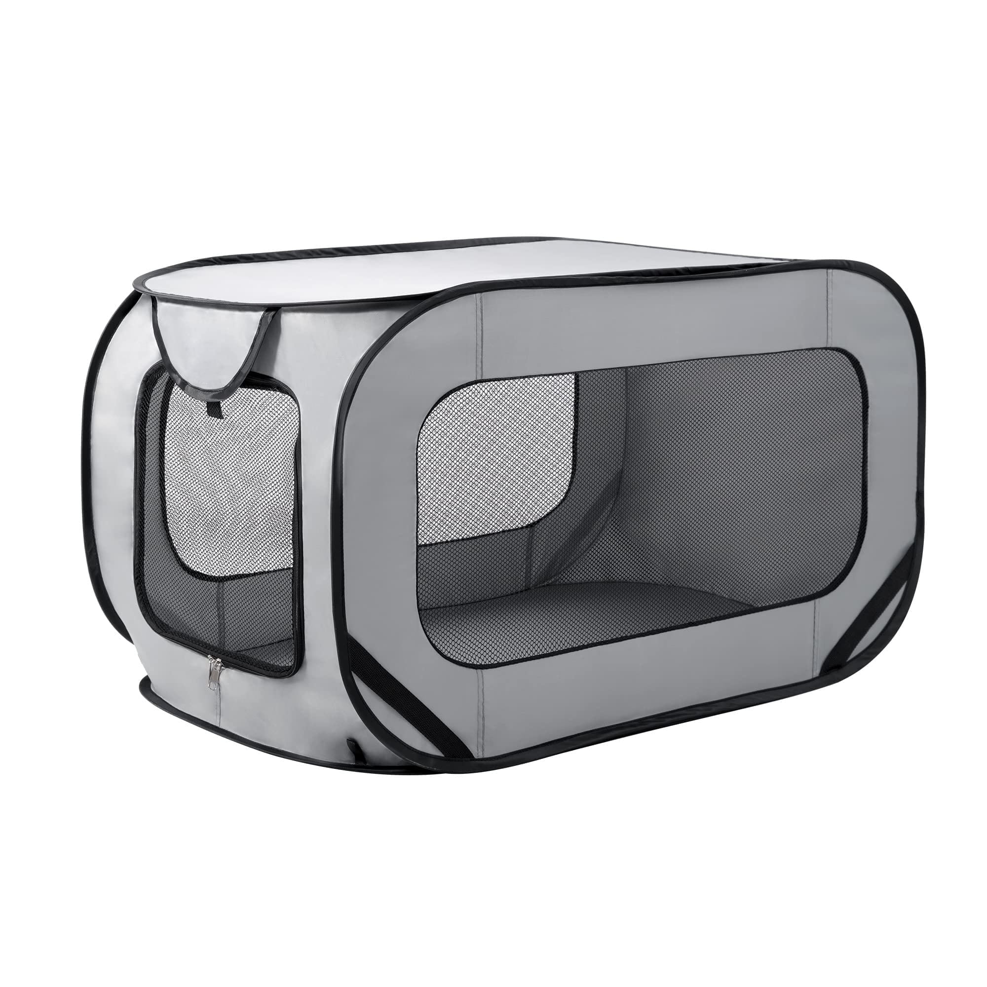 Emlimny 36 inch Portable Large Dog Bed - Pop Up Dog Kennel, Indoor Outdoor Crate for Pets, Portable Car Seat Kennel, Cat Bed Collection, Grey