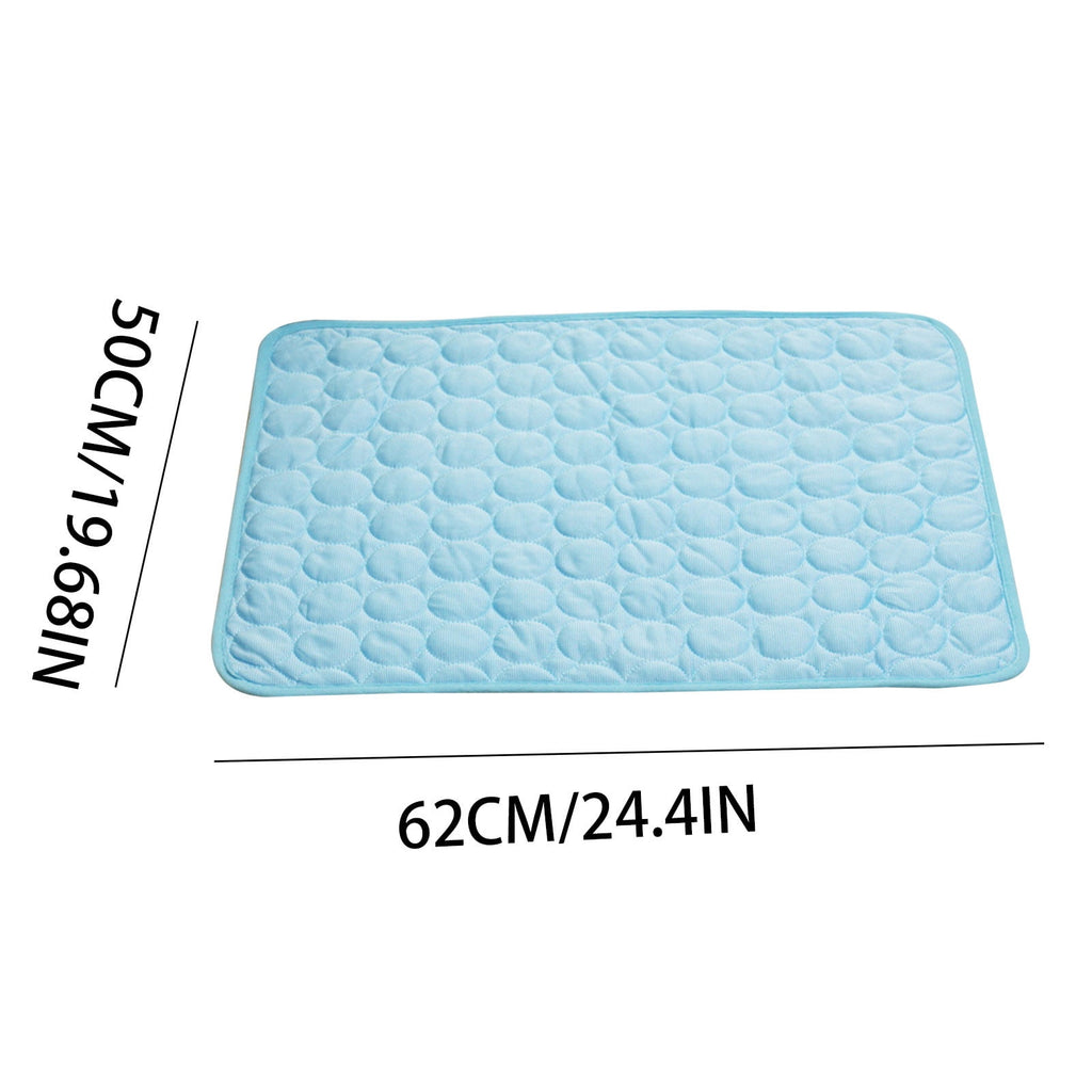 Cooling Pad for Dog, Summer Pet Ice Mat Dog Mat Ice Silk Mat Cool Mat Pet Supplies, Pet Dog Self Cooling Pad(C,Blue, 19.7x24.4in)