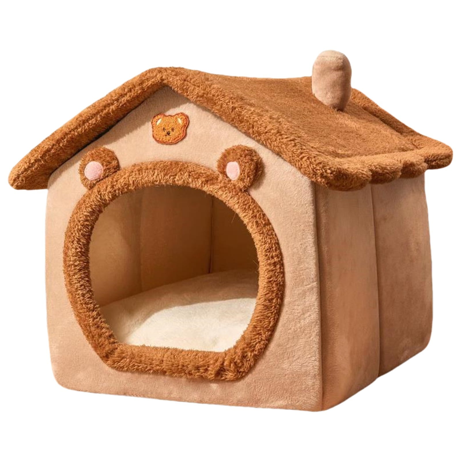 Egmy Dog House, Indoor Foldable Soft Kennel Bed, Warm Cats House Puppy Cave with Cushion, for Small Medium Large Dogs Cats