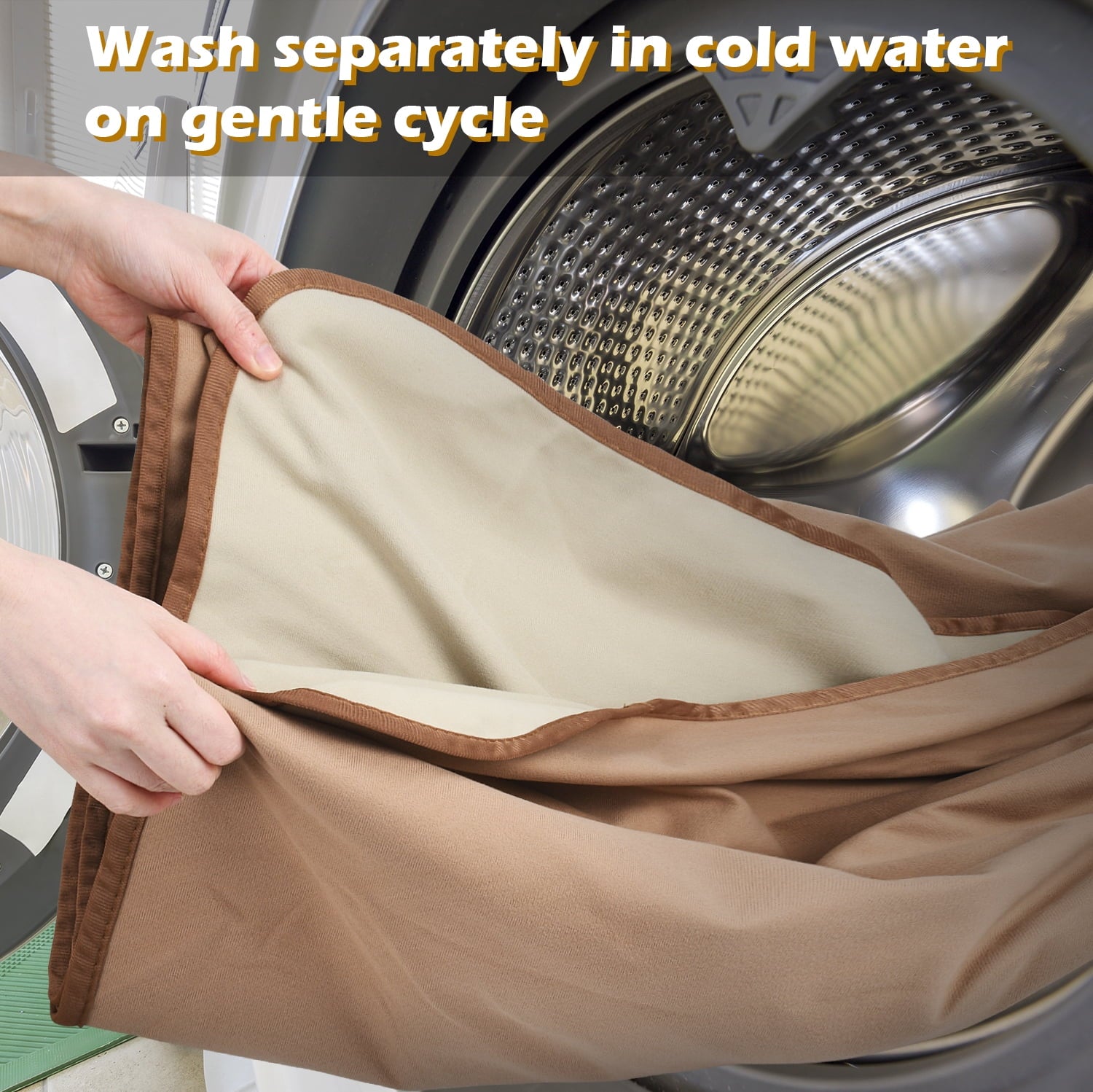 Catalonia Waterproof Throw Blankets for Beds, All Ages, People and Pets, Camel/Taupe, 60" x 80"
