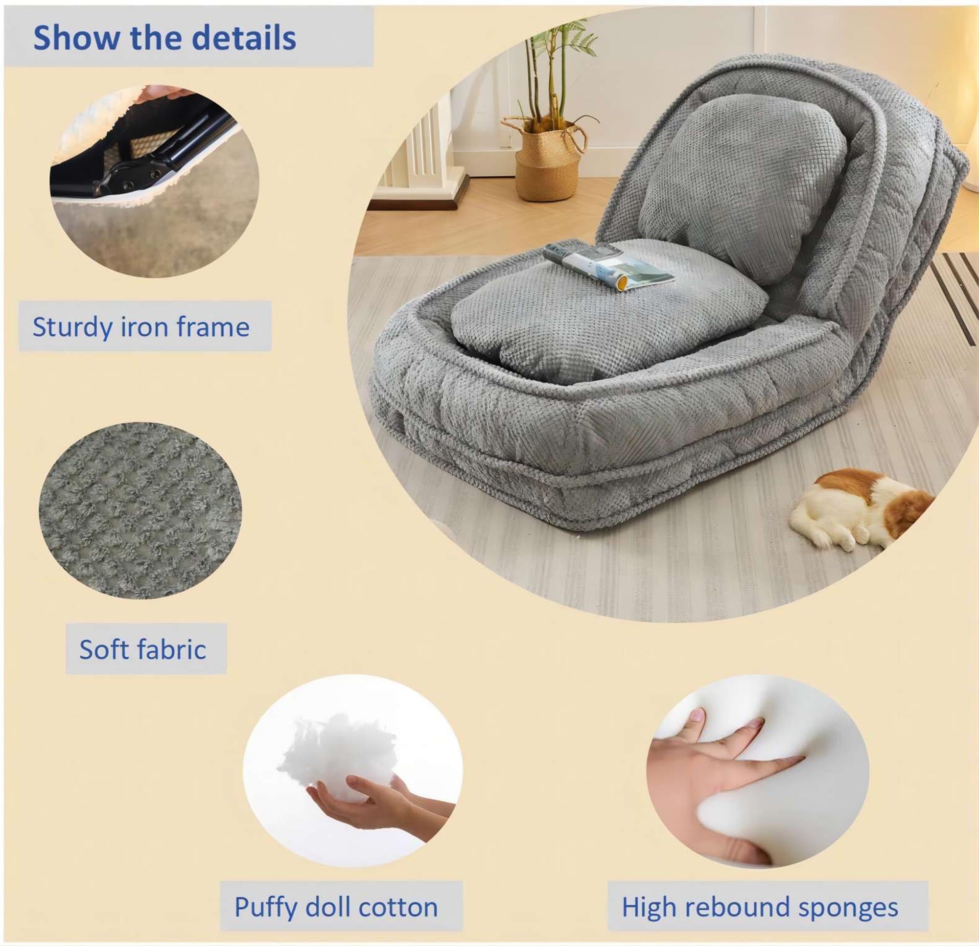 Human Dog Bed ,Lazy Sofa Couch ,5 Adjustable Position,sit,sleep,fold,suit to put in bedroom, living room ,Space Saving Design