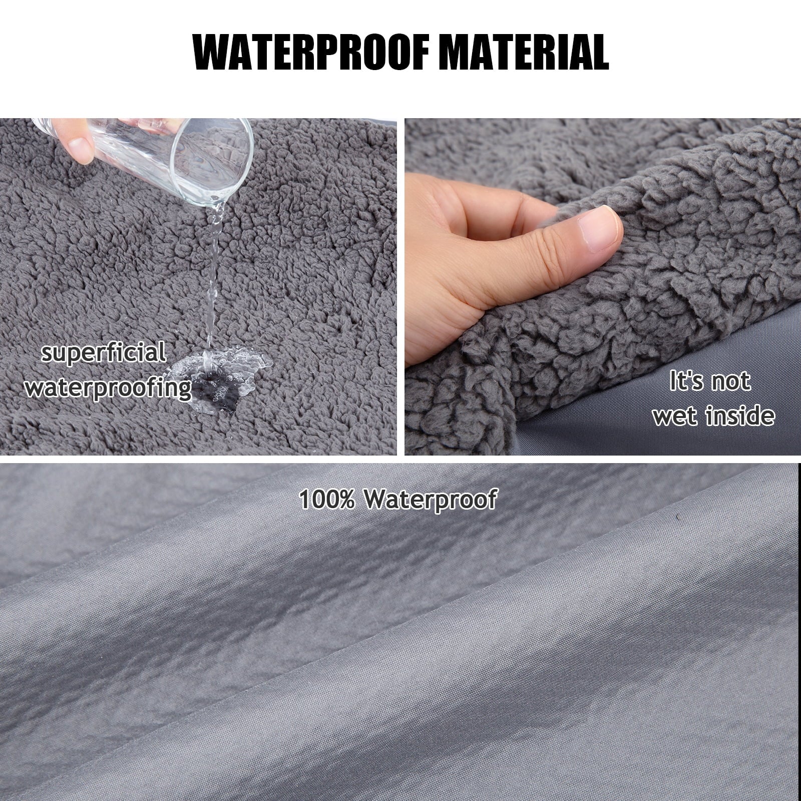 AMQTSLM Dog Bed Cover, Soft Plush Dog Bed Covers Replacement Washable, Waterproof & Removable Pet Bed External Cover, 36 x 27 inches, Cover Only