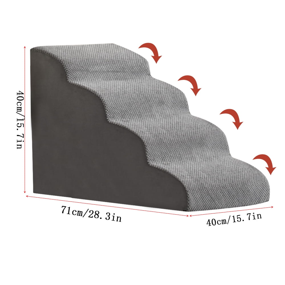 Dog Stairs Non-Slip Pet Ramp Stairs Dog Ramp for Bed Pet Dog Steps 4 Tiers Training Stairs Removable and Washable