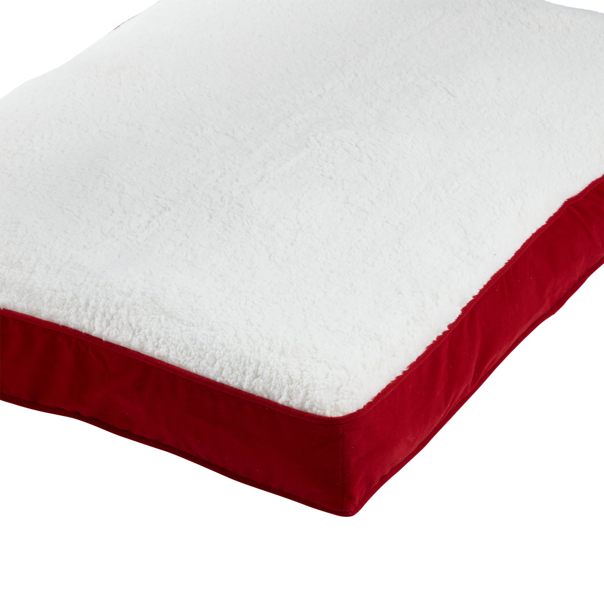 Happy Hounds Daisy Deluxe Sherpa Supportive Dog Bed, Crimson, Large (48 x 36 in.)