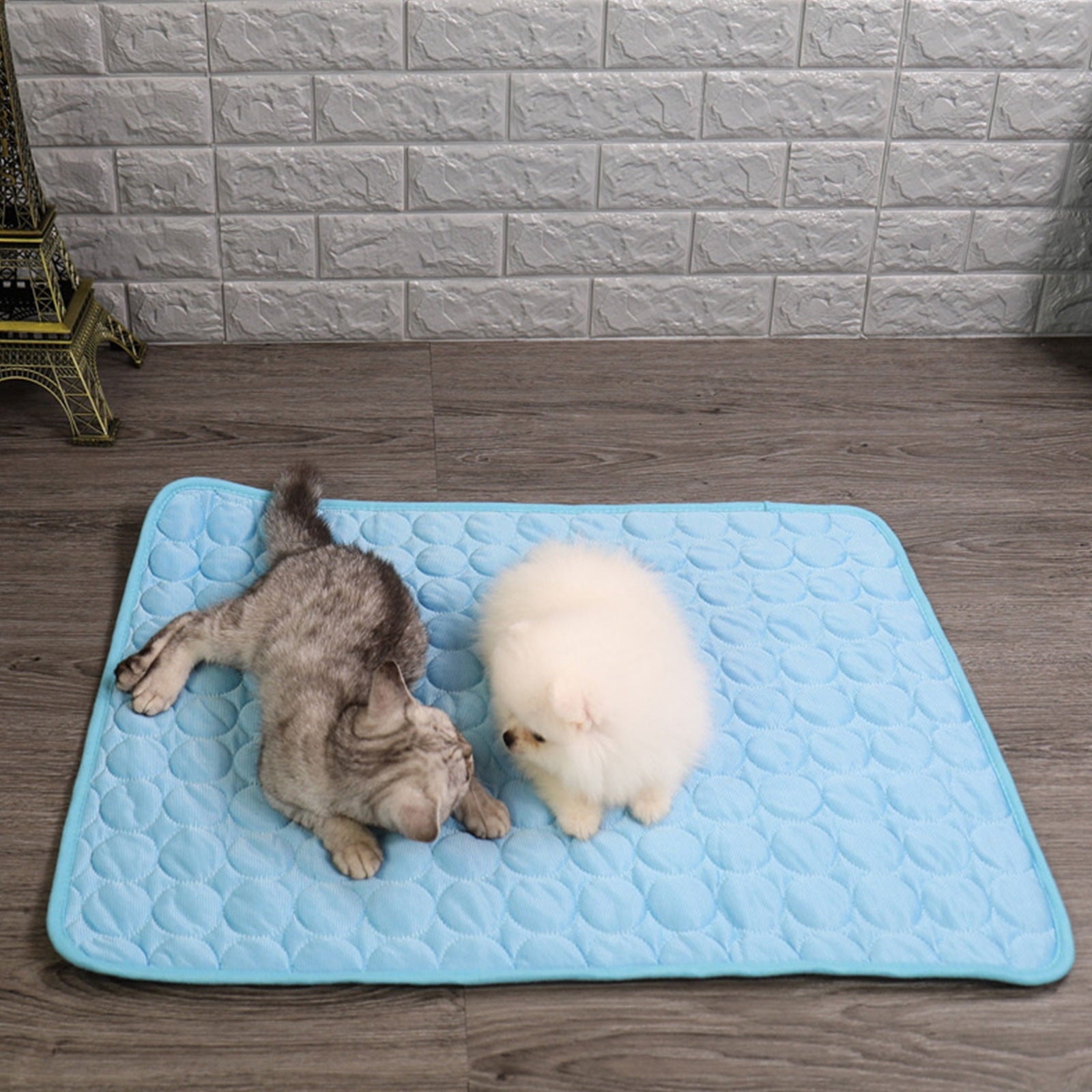 Cooling Pad for Dog, Summer Pet Ice Mat Dog Mat Ice Silk Mat Cool Mat Pet Supplies, Pet Dog Self Cooling Pad(C,Blue, 19.7x24.4in)