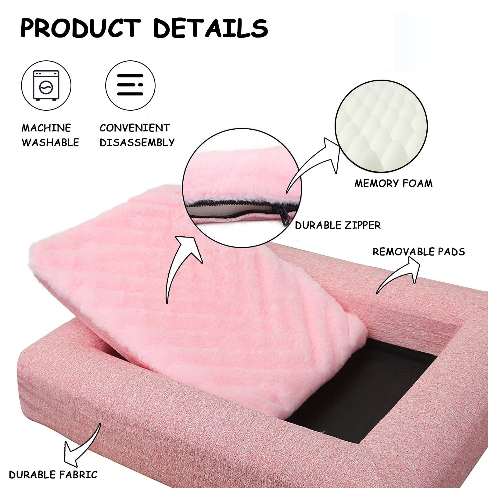 IKUSO Small Dog Bed,Memory Foam Dog & Cat Bed,Washable Double-Sided Dog Mat & Non-Slip Waterproof Bottom,Warm & Indestructible Puppy Bed