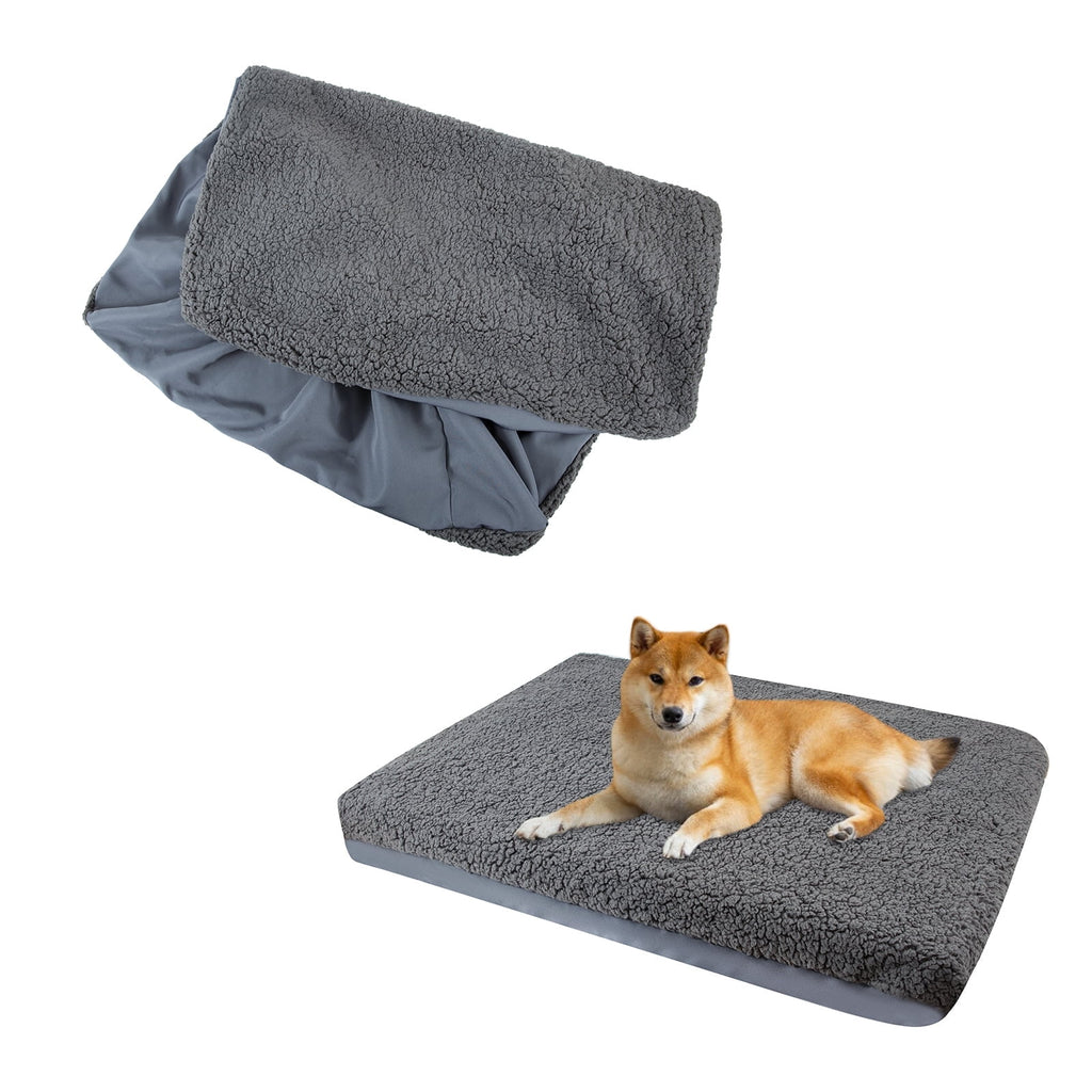 AMQTSLM Dog Bed Cover, Soft Plush Dog Bed Covers Replacement Washable, Waterproof & Removable Pet Bed External Cover, 36 x 27 inches, Cover Only
