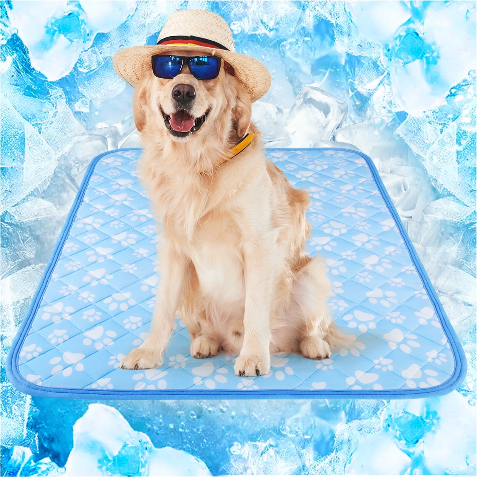 Aship Dog Cooling Mat, 44'' x 32'' Extra Large Self-Cooling Mat for Dog Cat, Arc-Chill Cooling Fiber & Endothermic Color Changing Pet Cooling Pad for Hot Summer, Washable Non-Toxic & Foldable