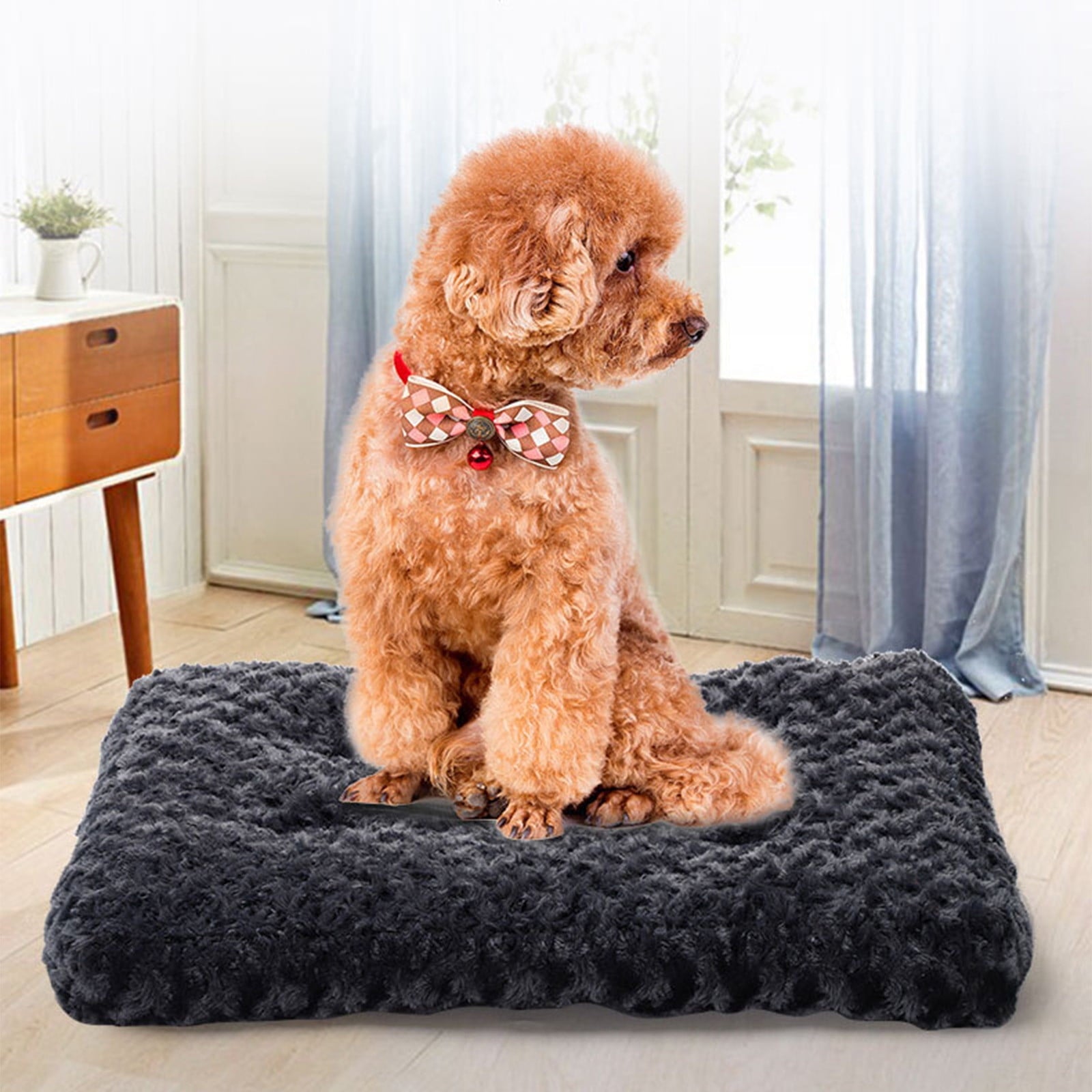 Kojanyu Christmas Dog Bed,orthopedic Crate Foam Dog Bed with Removable Washable Cover,Waterproof Dog Mattress Nonskid Bottom,Comfy Anxiety Pet Bed Mat Home Decor Essentials Discount Sales