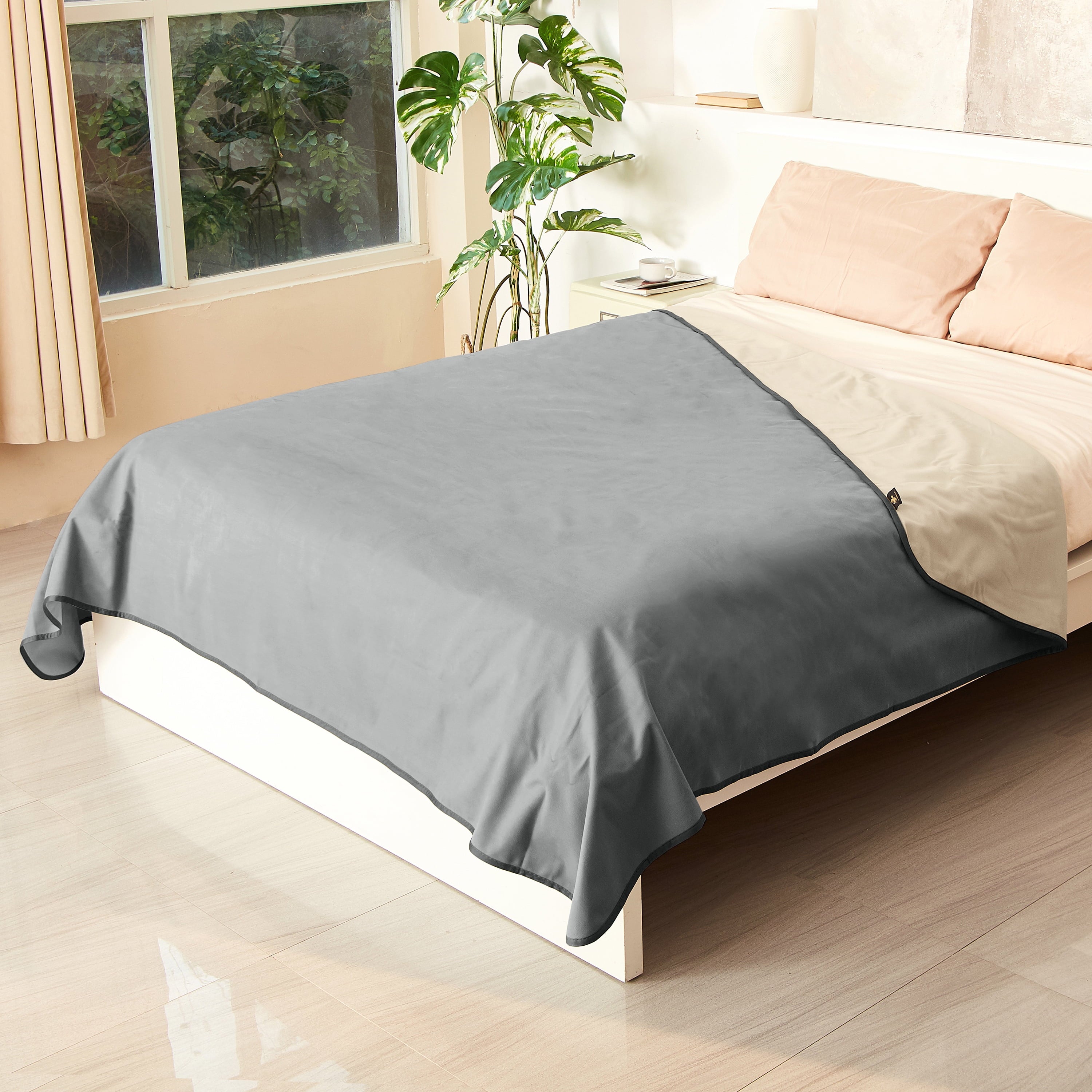 Catalonia Waterproof Throw Blankets for Beds, All Ages, People and Pets, Camel/Taupe, 60" x 80"