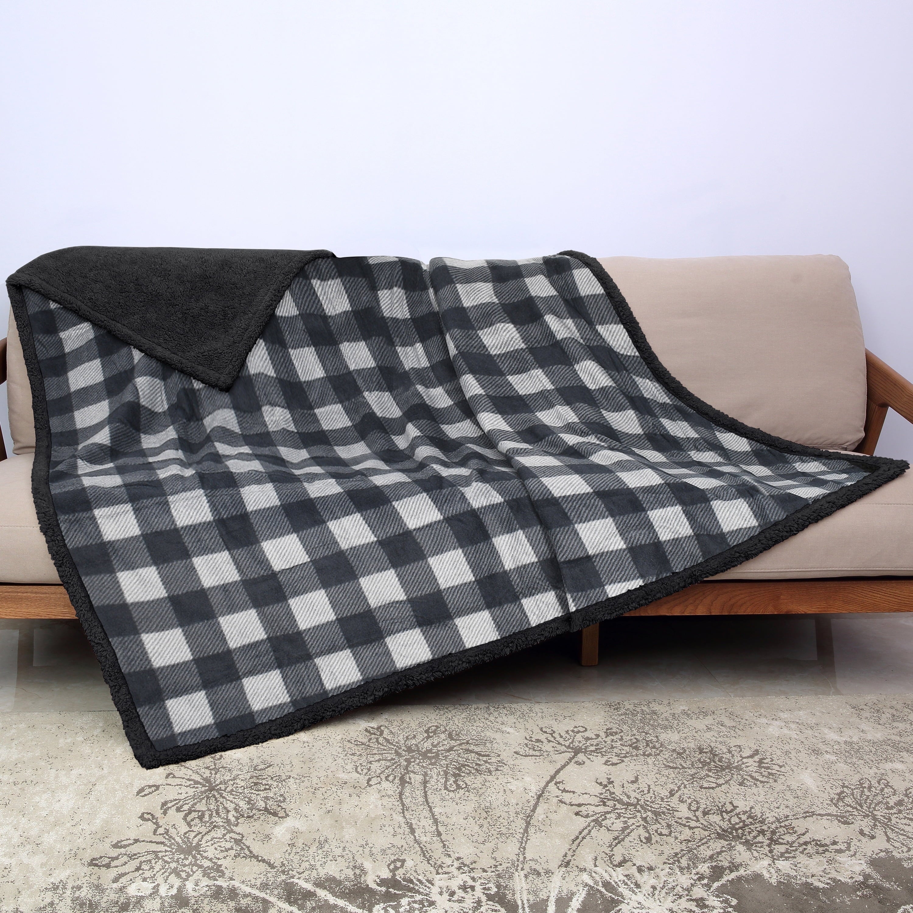 Catalonia Waterproof Fleece Blanket, Reversible Sherpa Throw Blanket, Premium Furniture Protector Plush Blanket, 80” x 60”