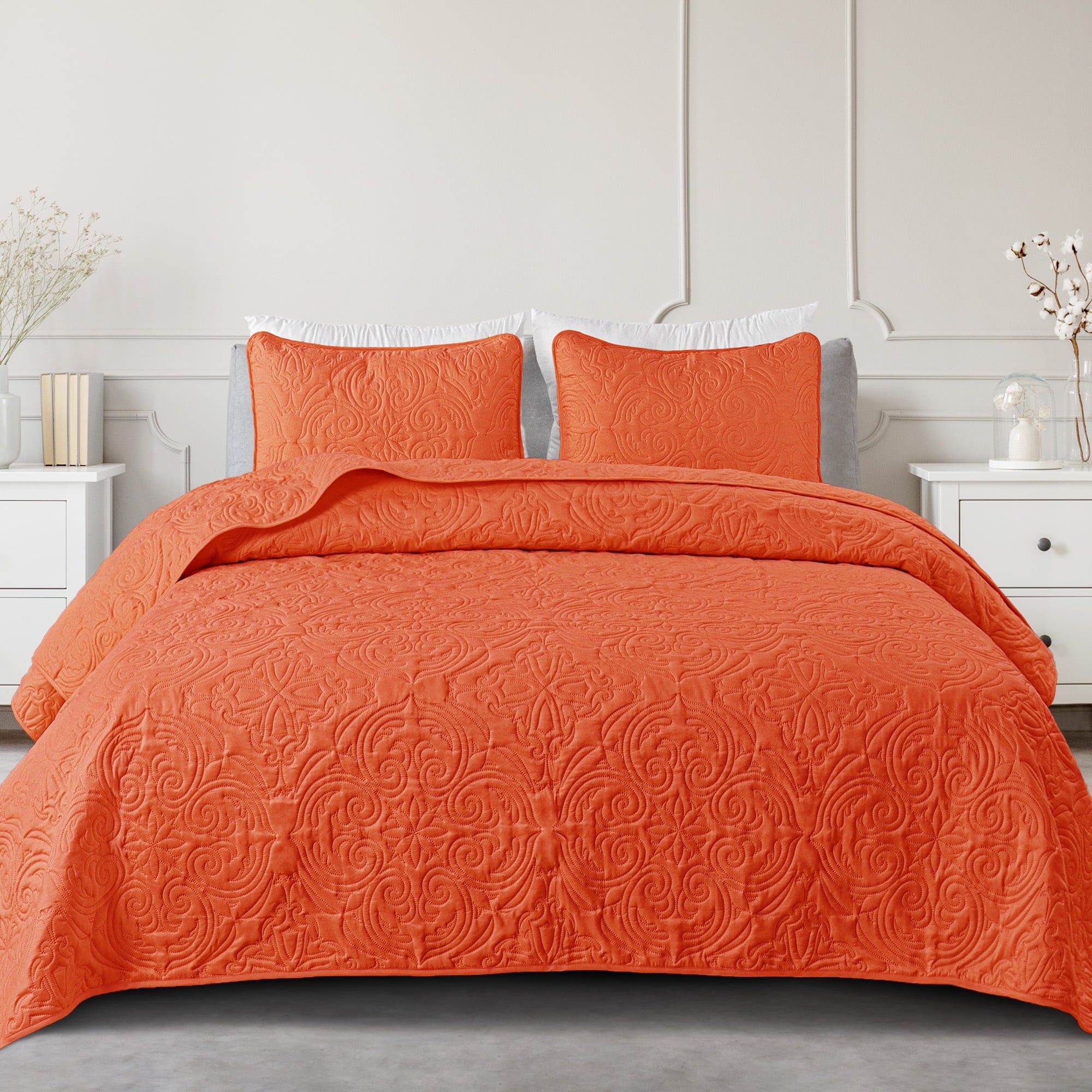Exclusivo Mezcla Queen Quilt Bedding Set, Lightweight Vintage Queen Size Quilts with Pillow Shams, Soft Bedspreads Coverlets for All Seasons (96"x90", Brich Beige)