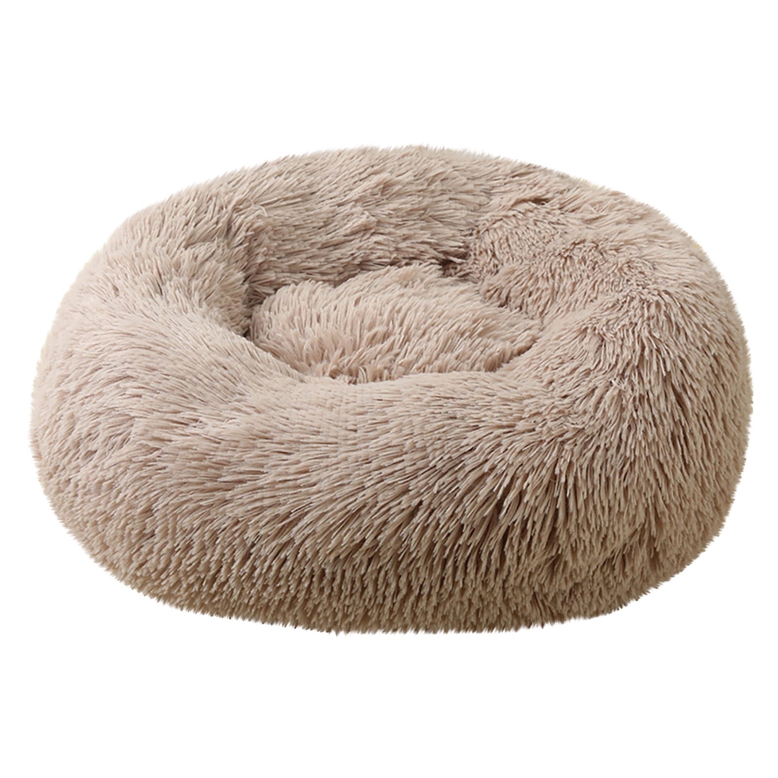 FNOCHY WINTER Calming Dog Beds for Small Medium Large Dogs - Round Donut Machine Washable Dog Bed, Anti-Slip Faux Fur Fluffy Donut Cuddler Cat Bed, Multiple Sizes XS-XXL