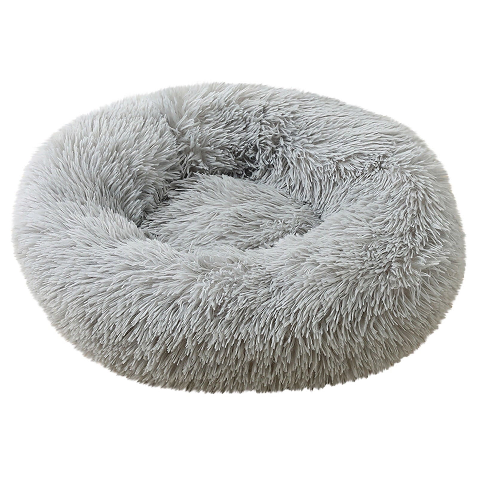 FNOCHY WINTER Calming Dog Beds for Small Medium Large Dogs - Round Donut Machine Washable Dog Bed, Anti-Slip Faux Fur Fluffy Donut Cuddler Cat Bed, Multiple Sizes XS-XXL