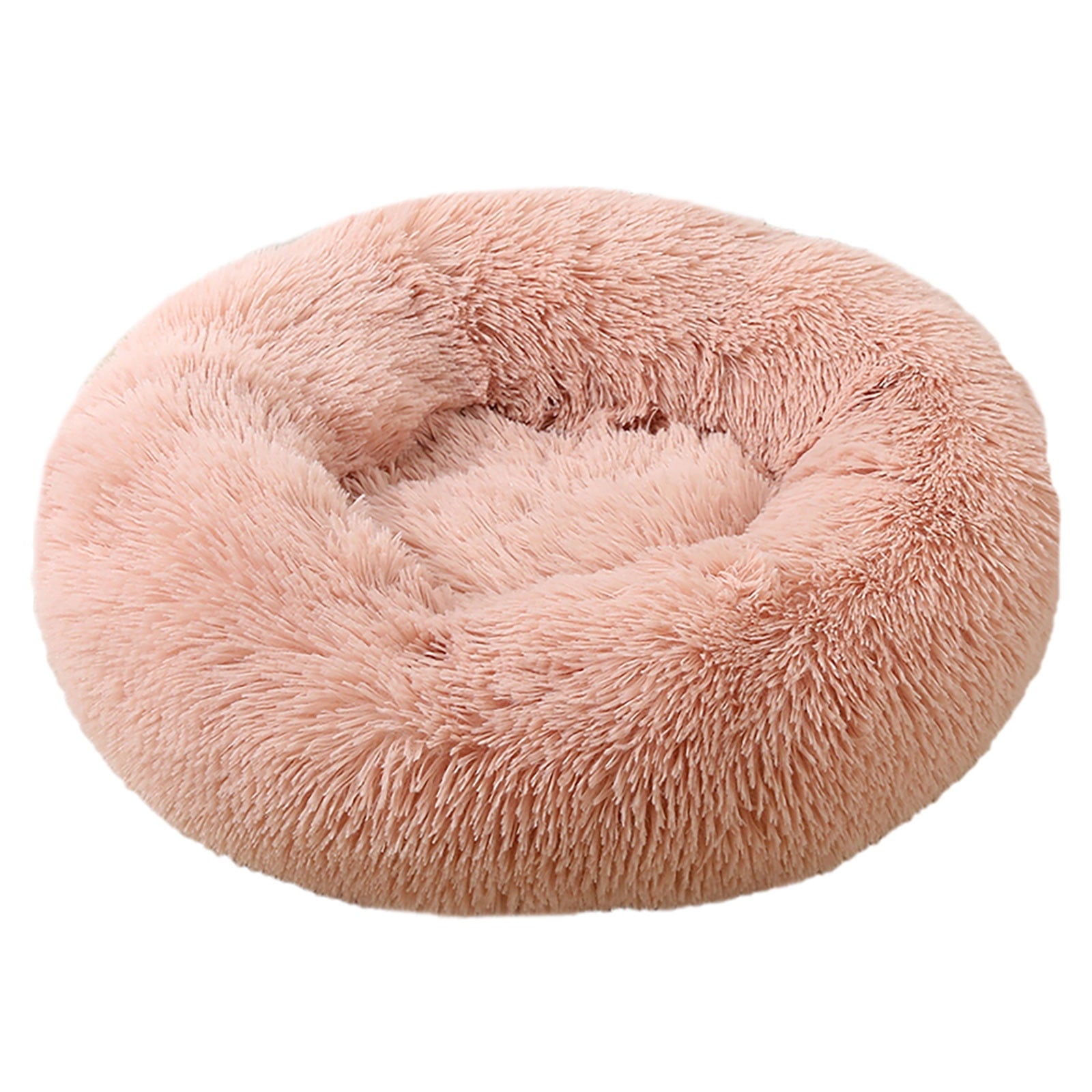 FNOCHY WINTER Calming Dog Beds for Small Medium Large Dogs - Round Donut Machine Washable Dog Bed, Anti-Slip Faux Fur Fluffy Donut Cuddler Cat Bed, Multiple Sizes XS-XXL