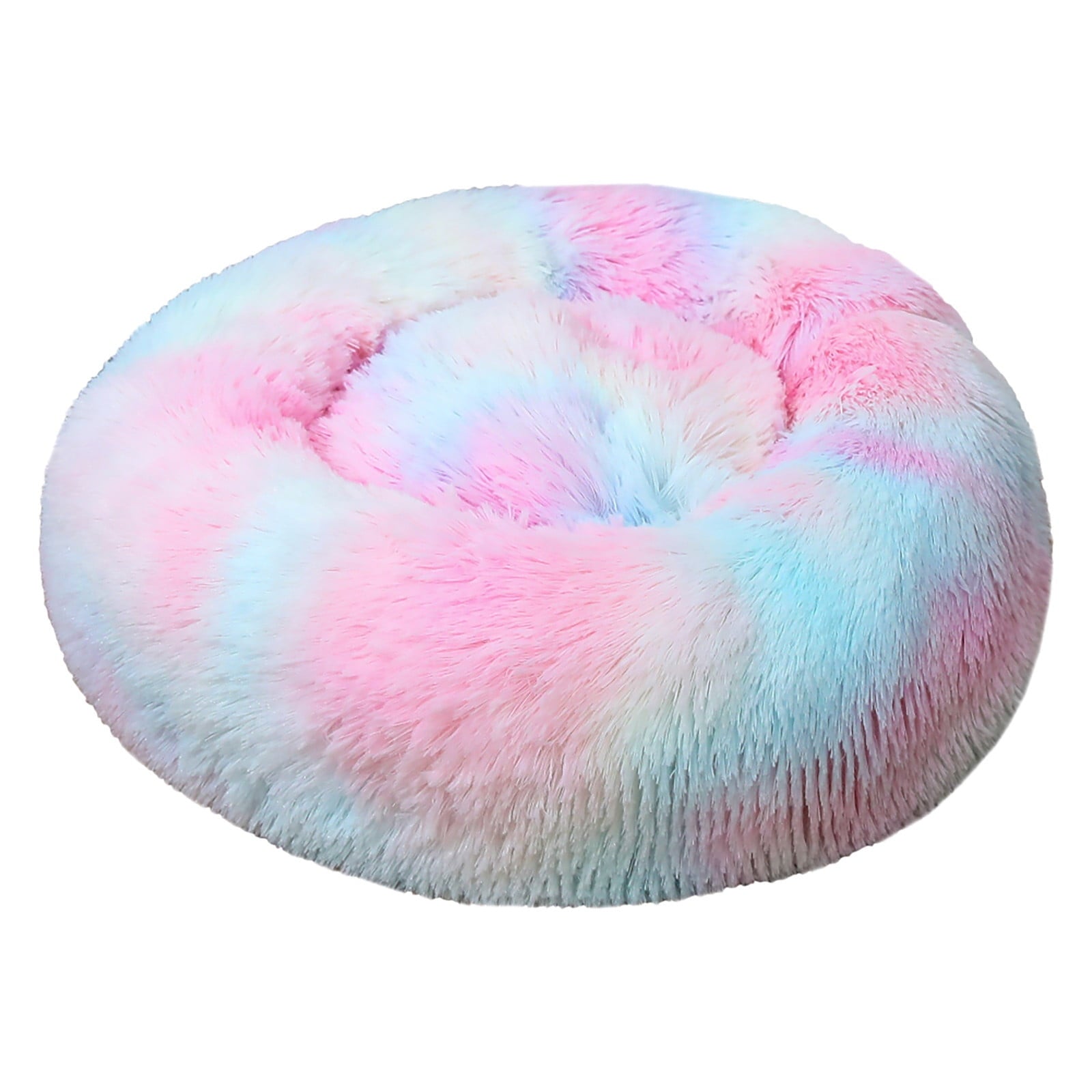 FNOCHY WINTER Calming Dog Beds for Small Medium Large Dogs - Round Donut Machine Washable Dog Bed, Anti-Slip Faux Fur Fluffy Donut Cuddler Cat Bed, Multiple Sizes XS-XXL
