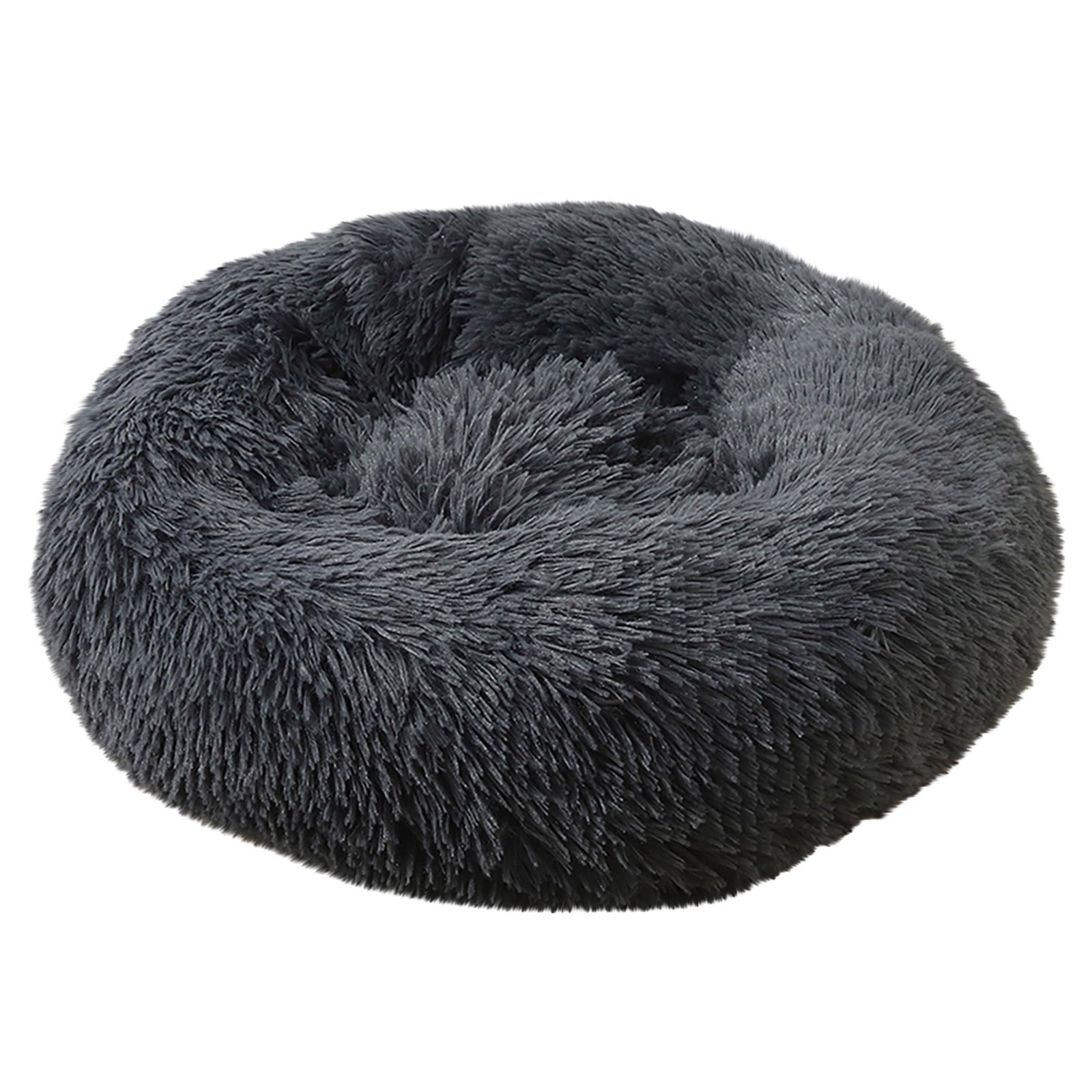 FNOCHY WINTER Calming Dog Beds for Small Medium Large Dogs - Round Donut Machine Washable Dog Bed, Anti-Slip Faux Fur Fluffy Donut Cuddler Cat Bed, Multiple Sizes XS-XXL