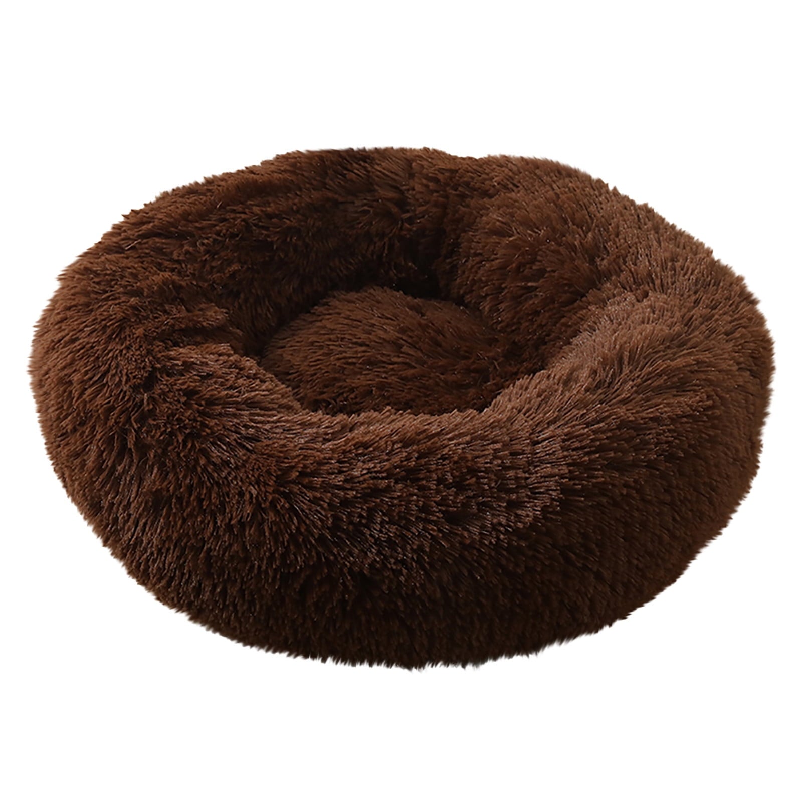 FNOCHY WINTER Calming Dog Beds for Small Medium Large Dogs - Round Donut Machine Washable Dog Bed, Anti-Slip Faux Fur Fluffy Donut Cuddler Cat Bed, Multiple Sizes XS-XXL