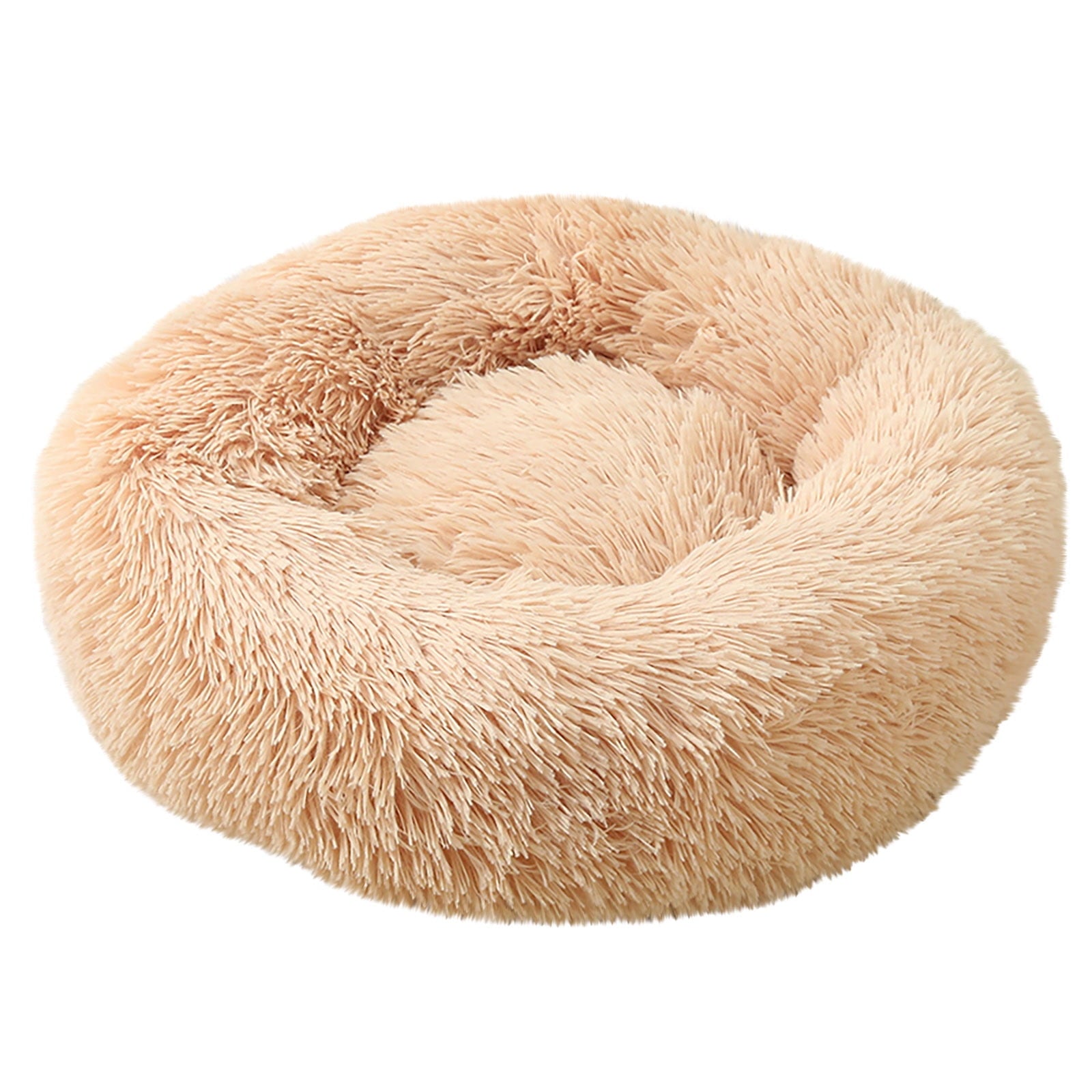 FNOCHY WINTER Calming Dog Beds for Small Medium Large Dogs - Round Donut Machine Washable Dog Bed, Anti-Slip Faux Fur Fluffy Donut Cuddler Cat Bed, Multiple Sizes XS-XXL