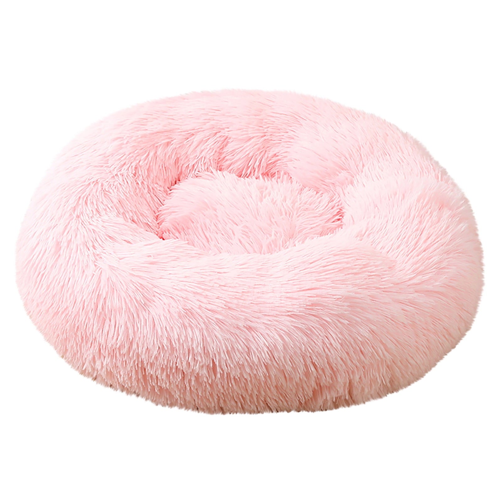 FNOCHY WINTER Calming Dog Beds for Small Medium Large Dogs - Round Donut Machine Washable Dog Bed, Anti-Slip Faux Fur Fluffy Donut Cuddler Cat Bed, Multiple Sizes XS-XXL