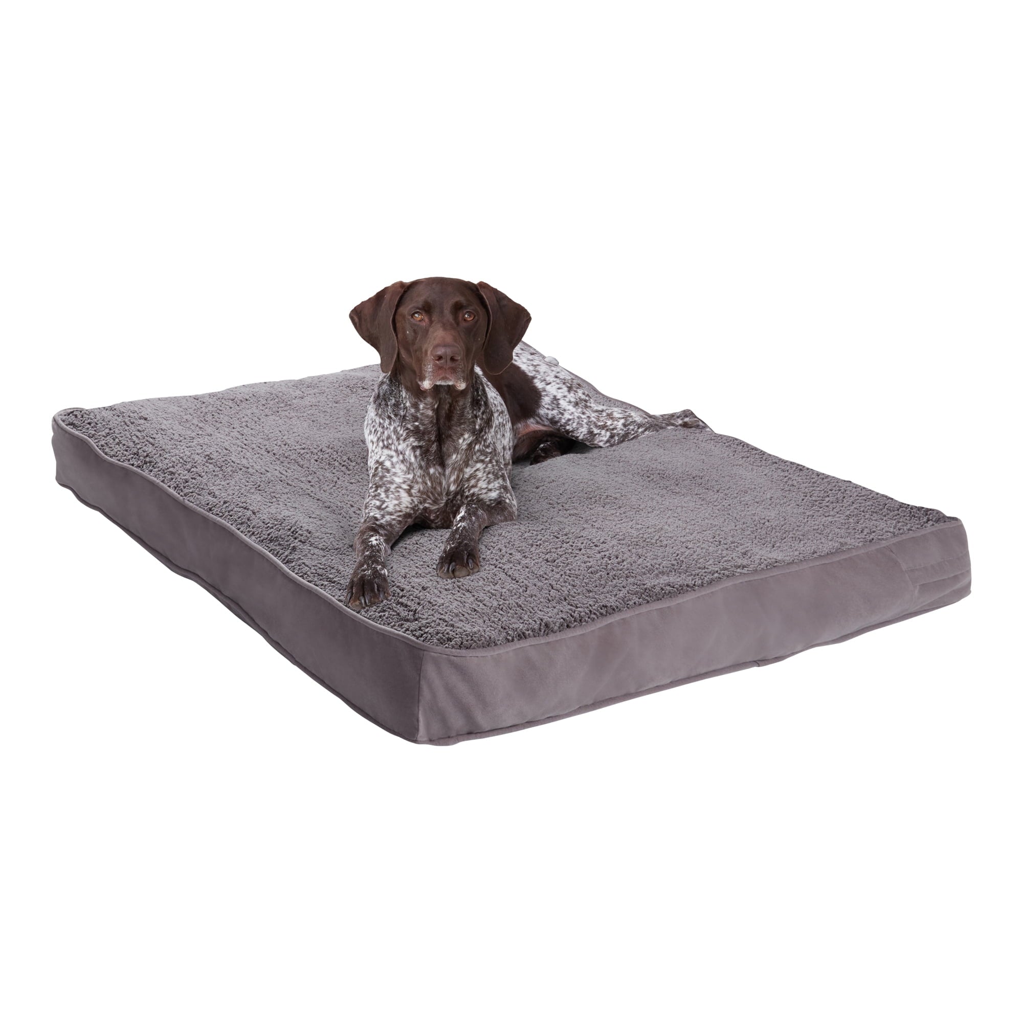 Happy Hounds Daisy Deluxe Sherpa Supportive Dog Bed, Crimson, Large (48 x 36 in.)