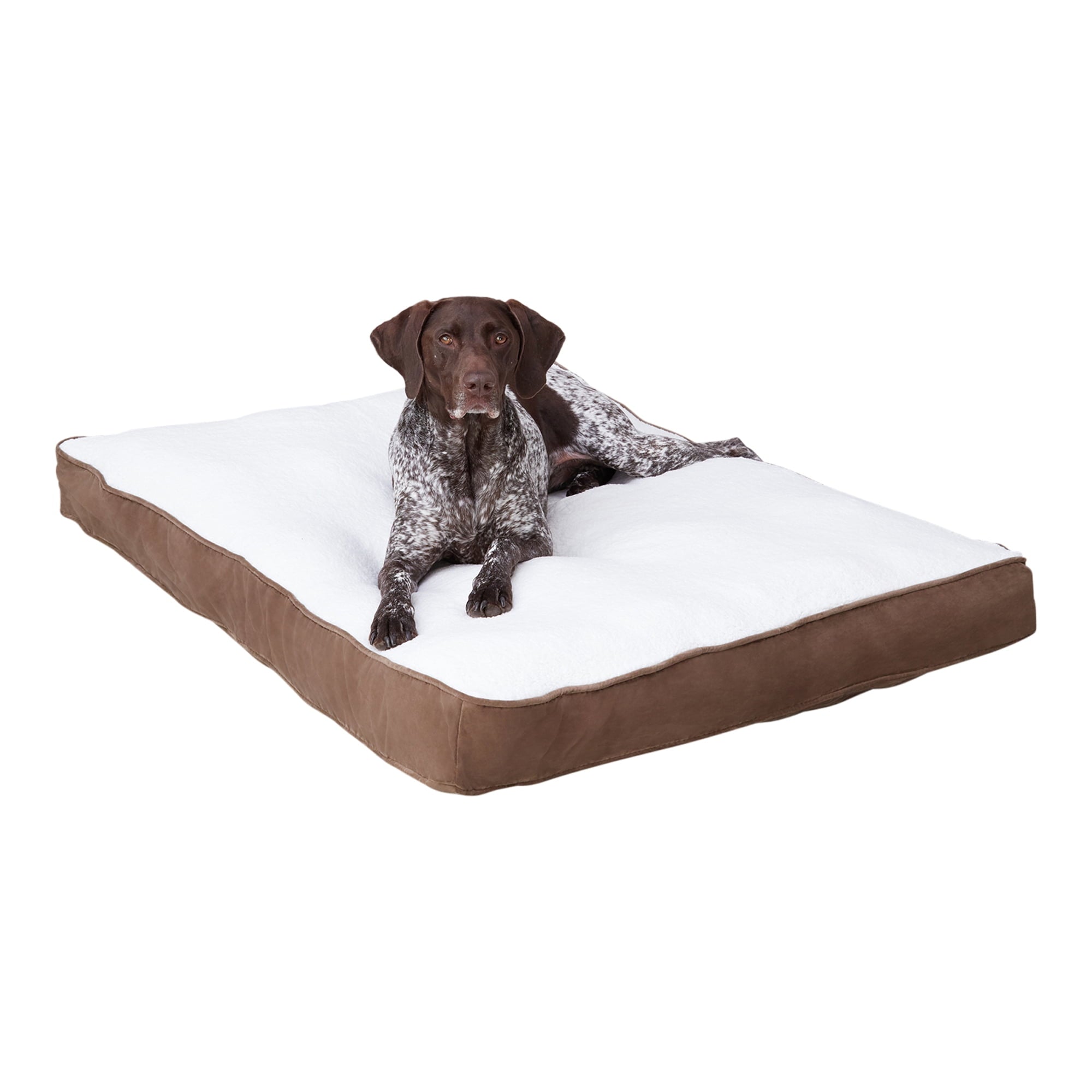Happy Hounds Daisy Deluxe Sherpa Supportive Dog Bed, Crimson, Large (48 x 36 in.)