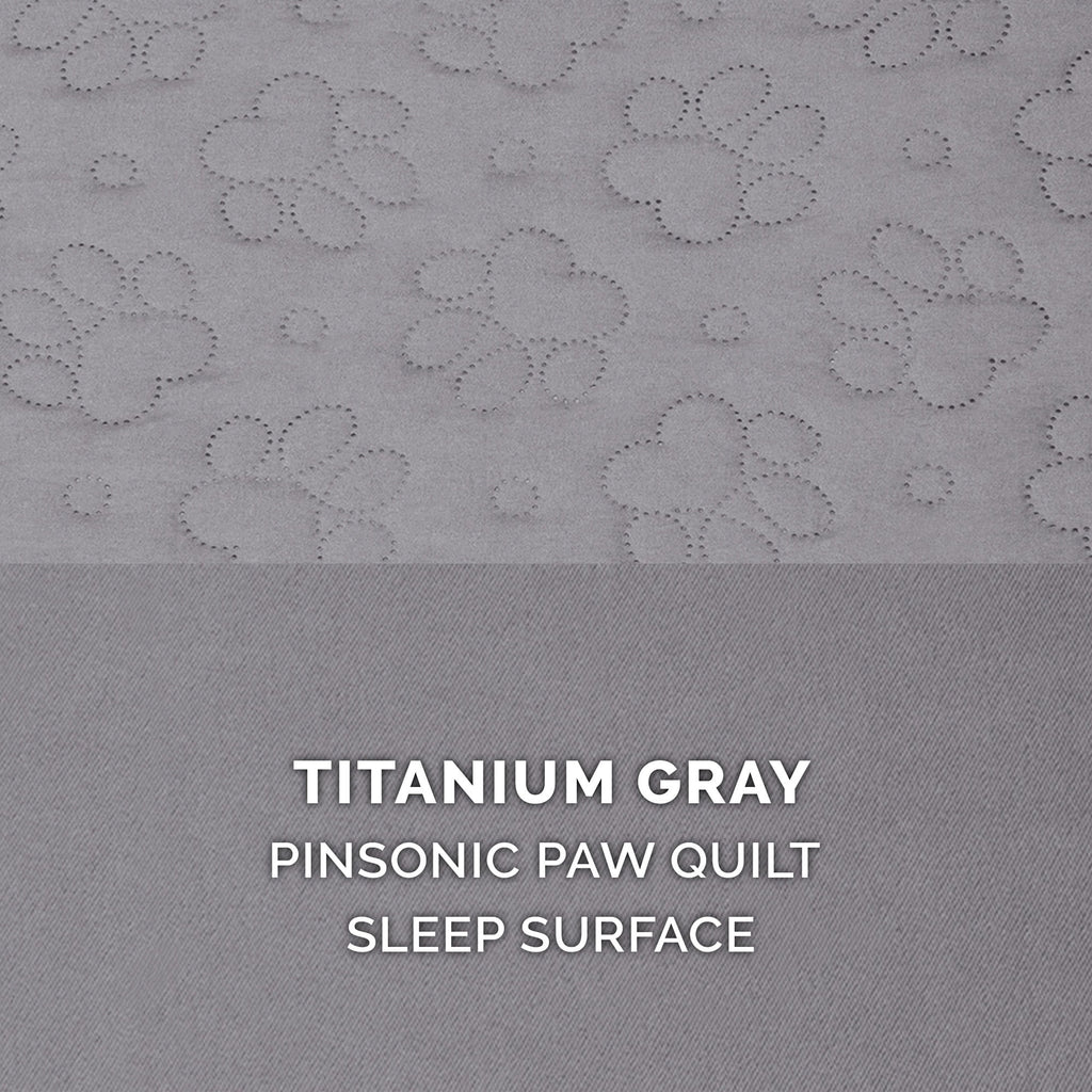 FurHaven Pet Products | Paw-Quilted Deluxe L-Chaise Full Support Solid Orthopedic Sofa Pet Bed for Dogs & Cats - Titanium, Jumbo