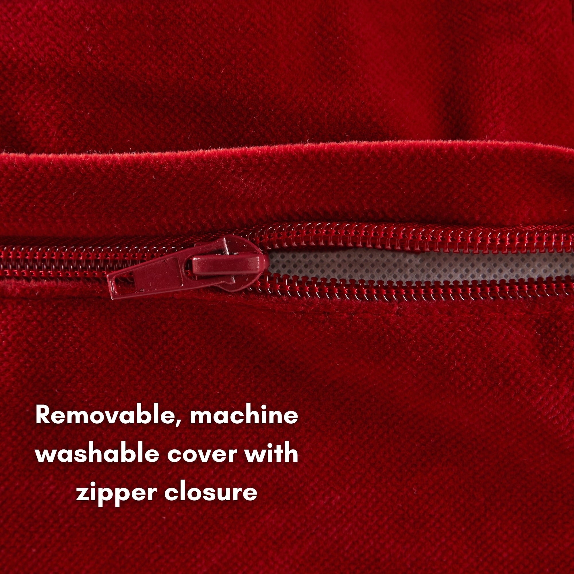 Happy Hounds Daisy Deluxe Sherpa Supportive Dog Bed, Crimson, Large (48 x 36 in.)