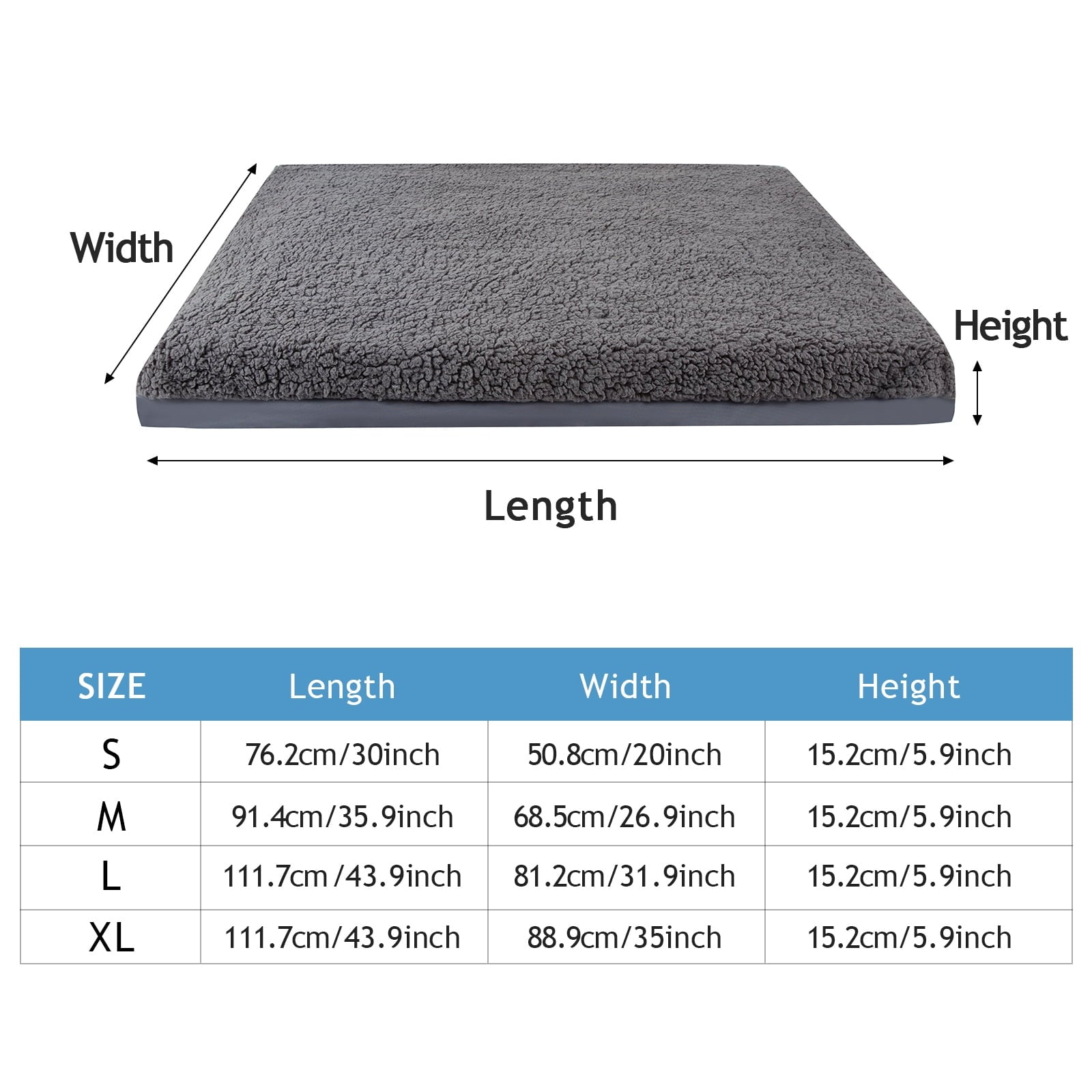 AMQTSLM Dog Bed Cover, Soft Plush Dog Bed Covers Replacement Washable, Waterproof & Removable Pet Bed External Cover, 36 x 27 inches, Cover Only